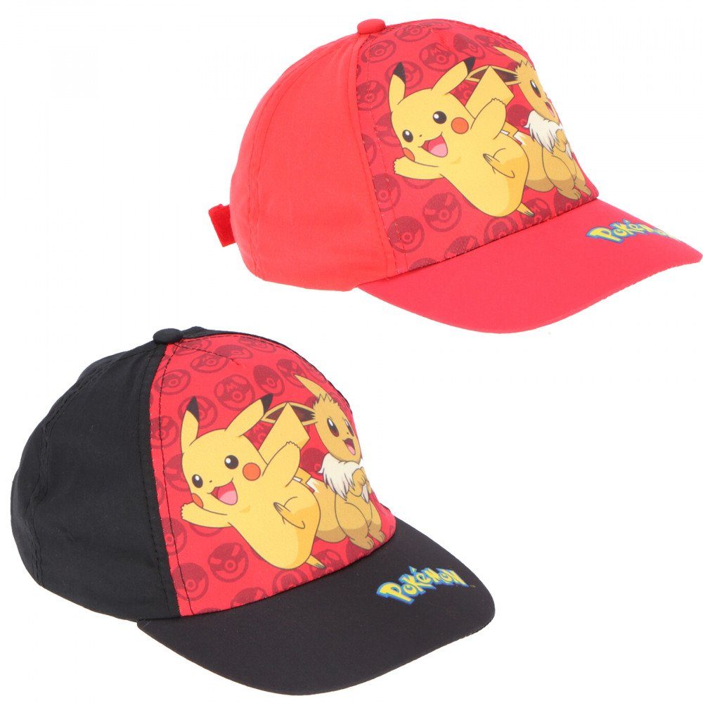 POKÉMON Baseball Cap Pokemon Farben Motive 3 Cap rot/schwarz Top Baseballcaps 2 Neu Poke/eevee Pikachu