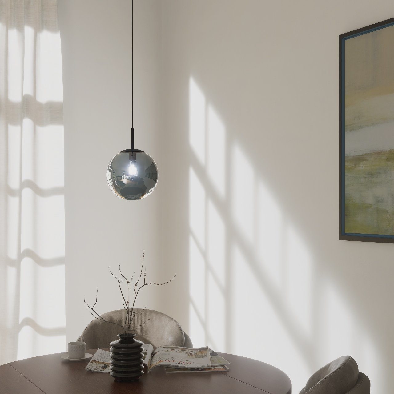 Liadomo Pendelleuchte Poliqua 1-flammig, ohne Leuchtmittel, Glasschirm günstig online kaufen