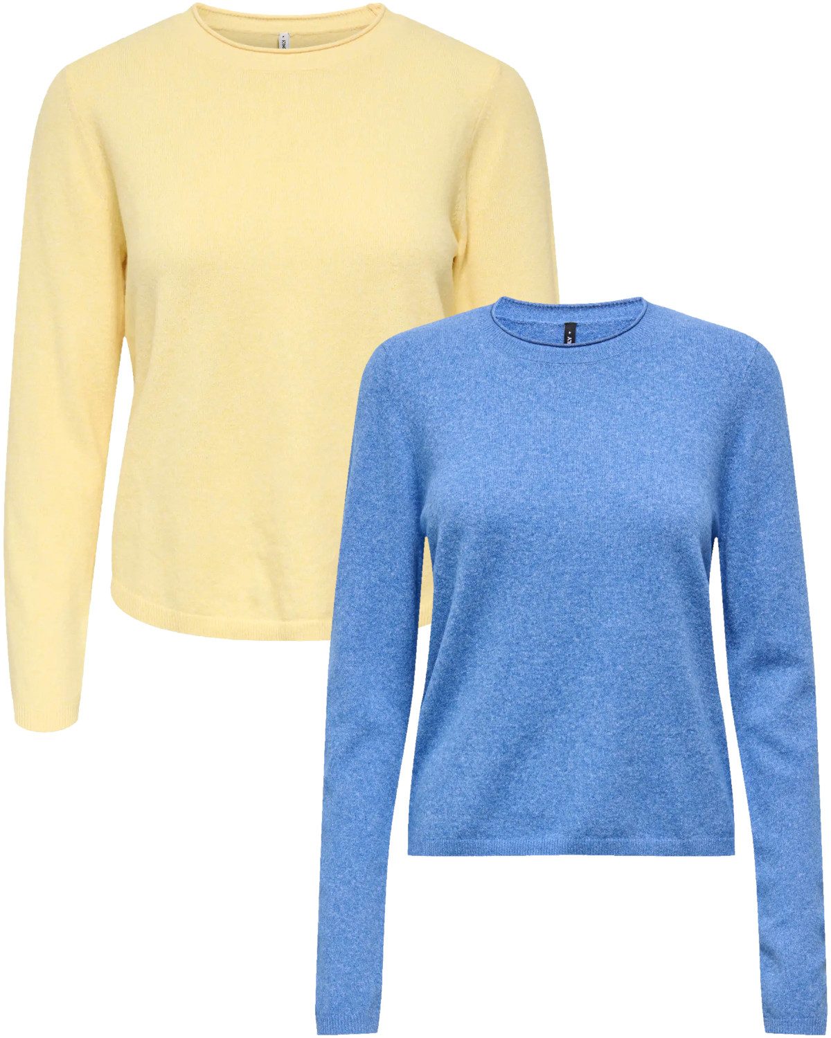 ONLY Rundhalspullover (2er-Pack) Zeitloses Design in weicher Flat-Knit-Qual günstig online kaufen
