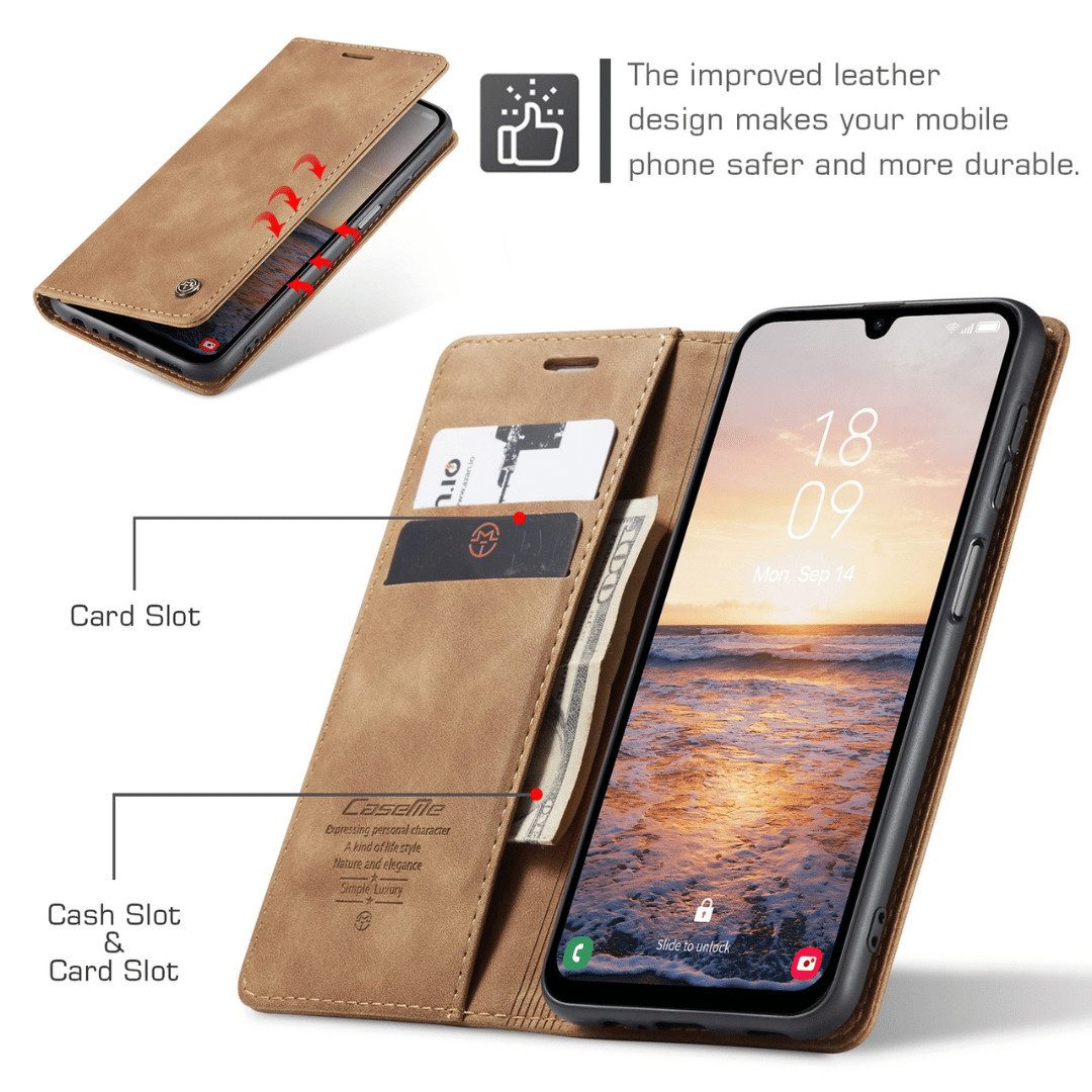 SmartUP Smartphone-Hülle für Samsung Galaxy A17 5G Klapphülle Fliphülle Tasche Case Cover Etui 6,7 Zoll, Integrierte Standfunktion, zwei Kartenfächer