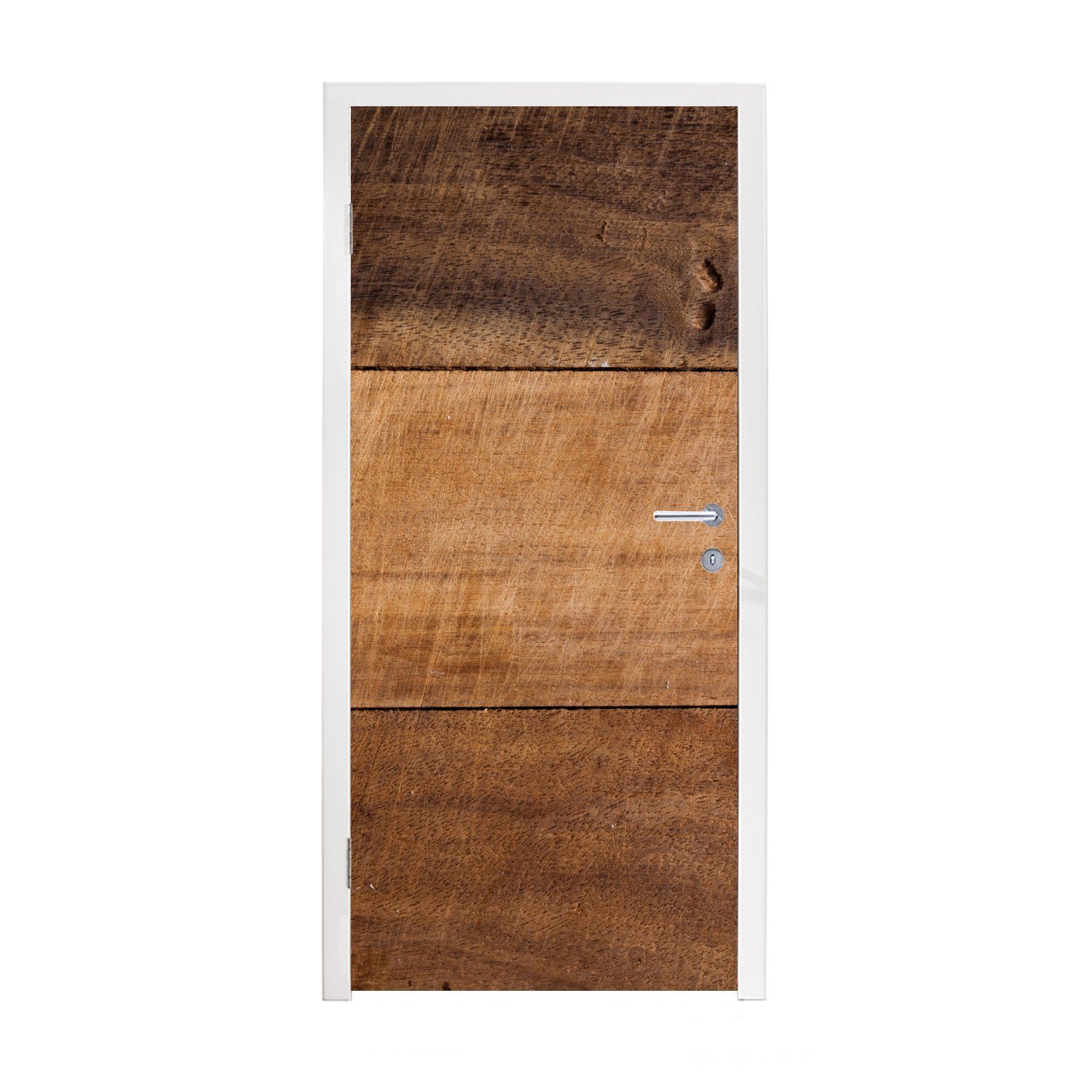 MuchoWow Türtapete Ein Bild eines gebrauchten Holzschneidebretts mit verschiedenen, Matt, bedruckt, (1 St), Fototapete für Tür, Türaufkleber, 75x205 cm