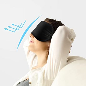 Lubgitsr Schlafmaske Seiden Schlafmaske für Frauen und Herren, Verstellbare Augenmaske, 2-tlg.