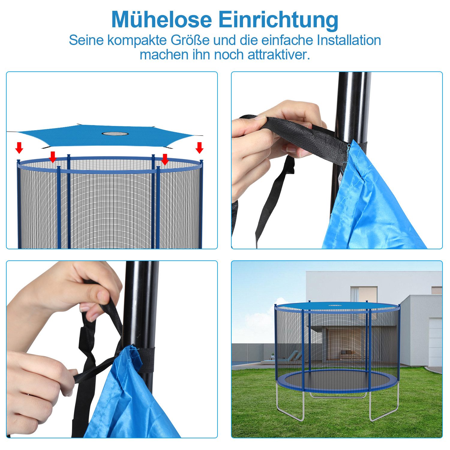 Clanmacy Trampolin-Randabdeckung 8/10ft Trampolin Schattenabdeckung Anti-UV-Trampoline Sonnenschutzzub