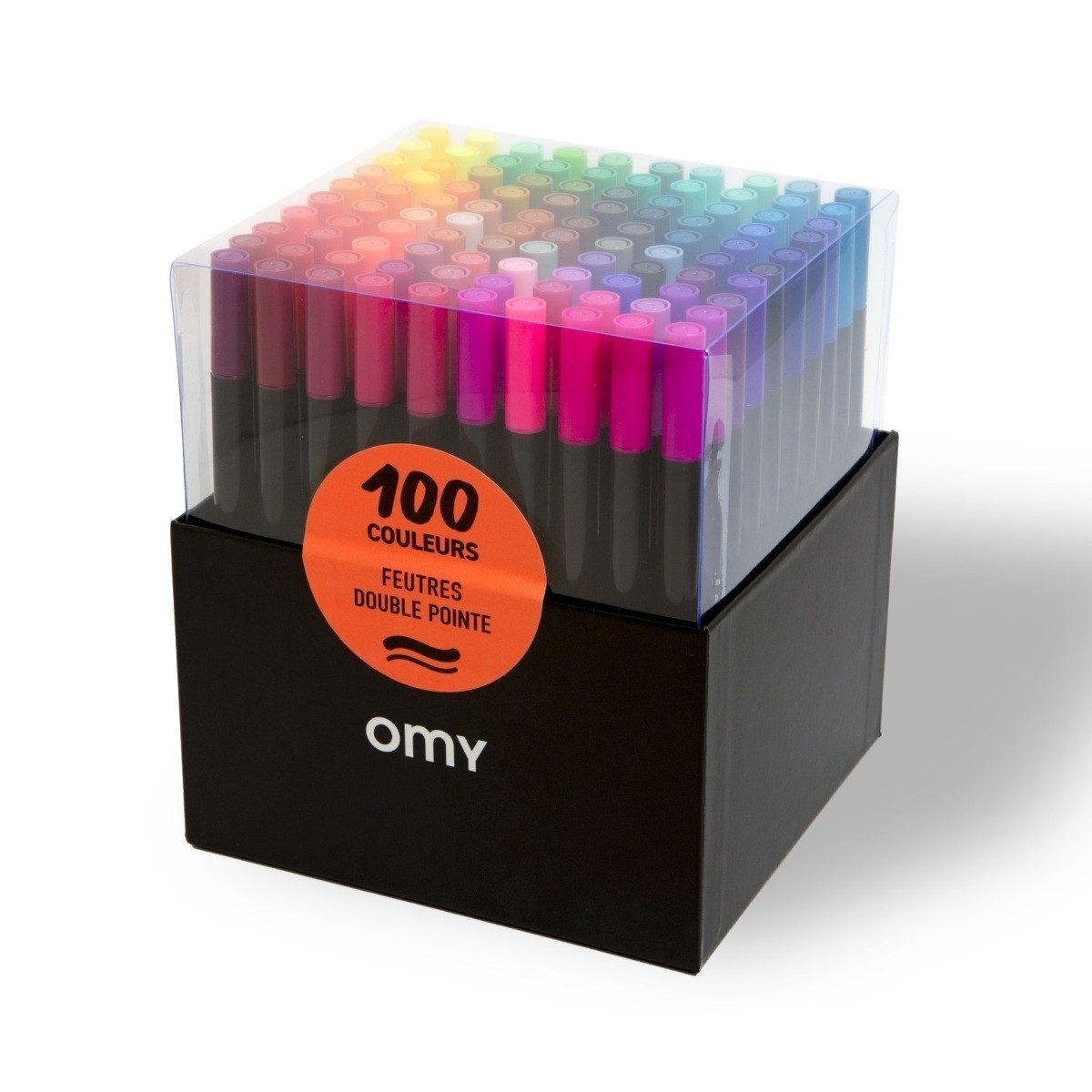 OMY Filzstift Filzstifte Set 100 Farben, Doppelspitze, wasserbasiert, Box