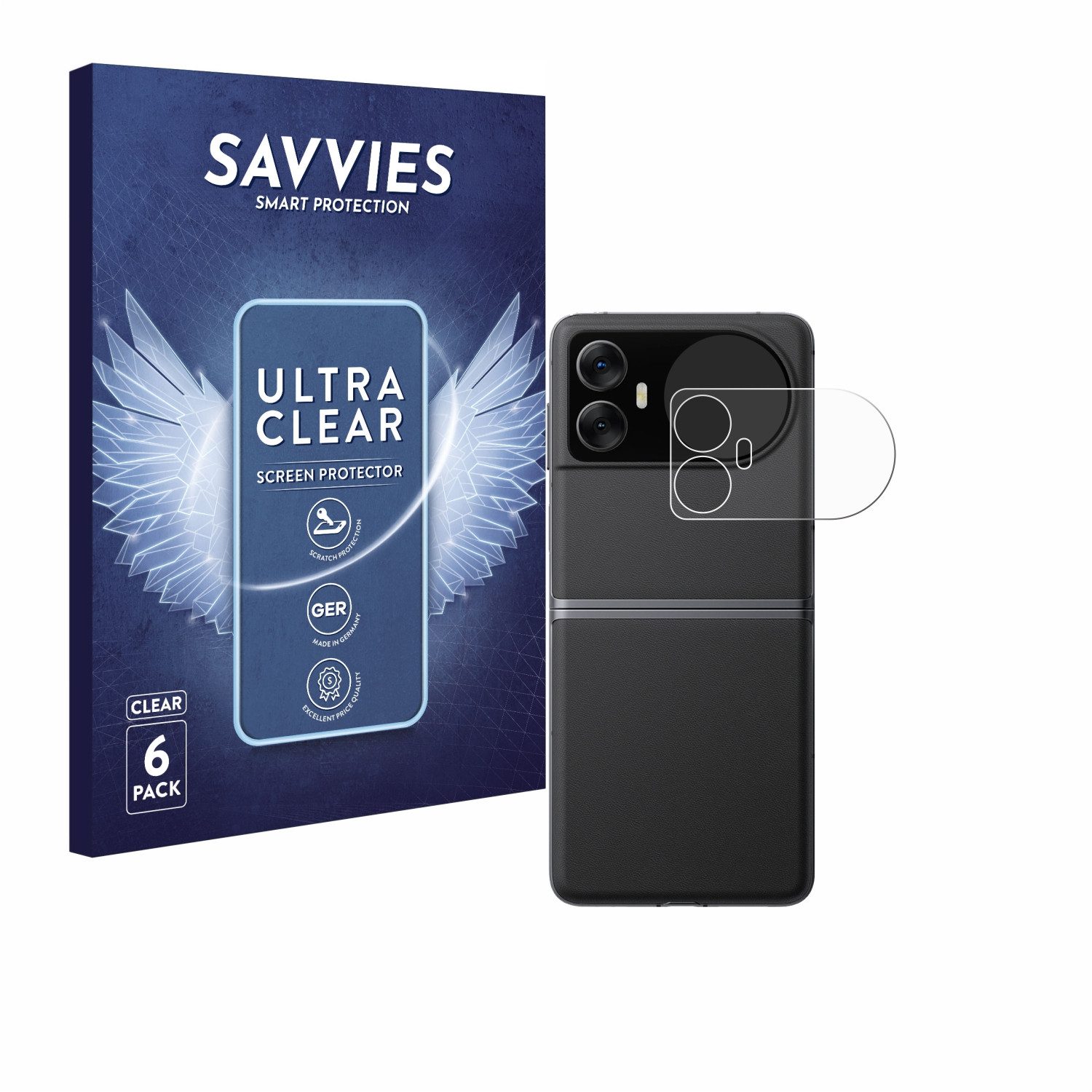 Savvies Displayschutzfolie Schutzfolie für Blackview Hero 10 (Äußeres Display), 6 Stück, Displayschutz Schutz Folie Klar Transparent