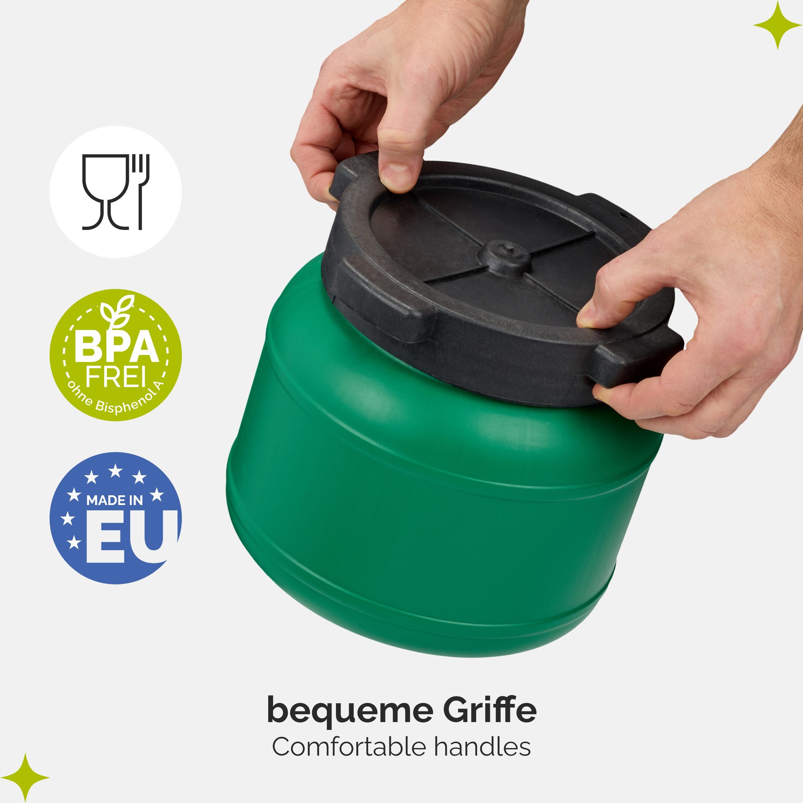 Garronda Regentonne Weithalsfass 5 Liter Plastikbehälter mit Deckel GD-0142, 5 l, (1-tlg), BPA-Frei – Bild 5 von 5
