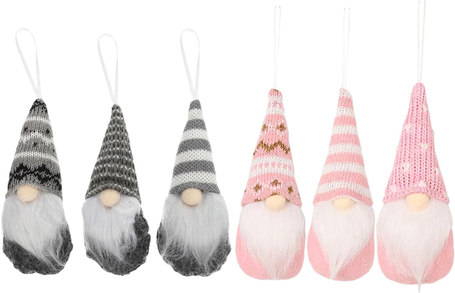 FELIXLEO Christbaumschmuck 6 Stück Wichtel Anhänger Handgehäkelt Nordische Weihnachtsdeko (1-tlg)
