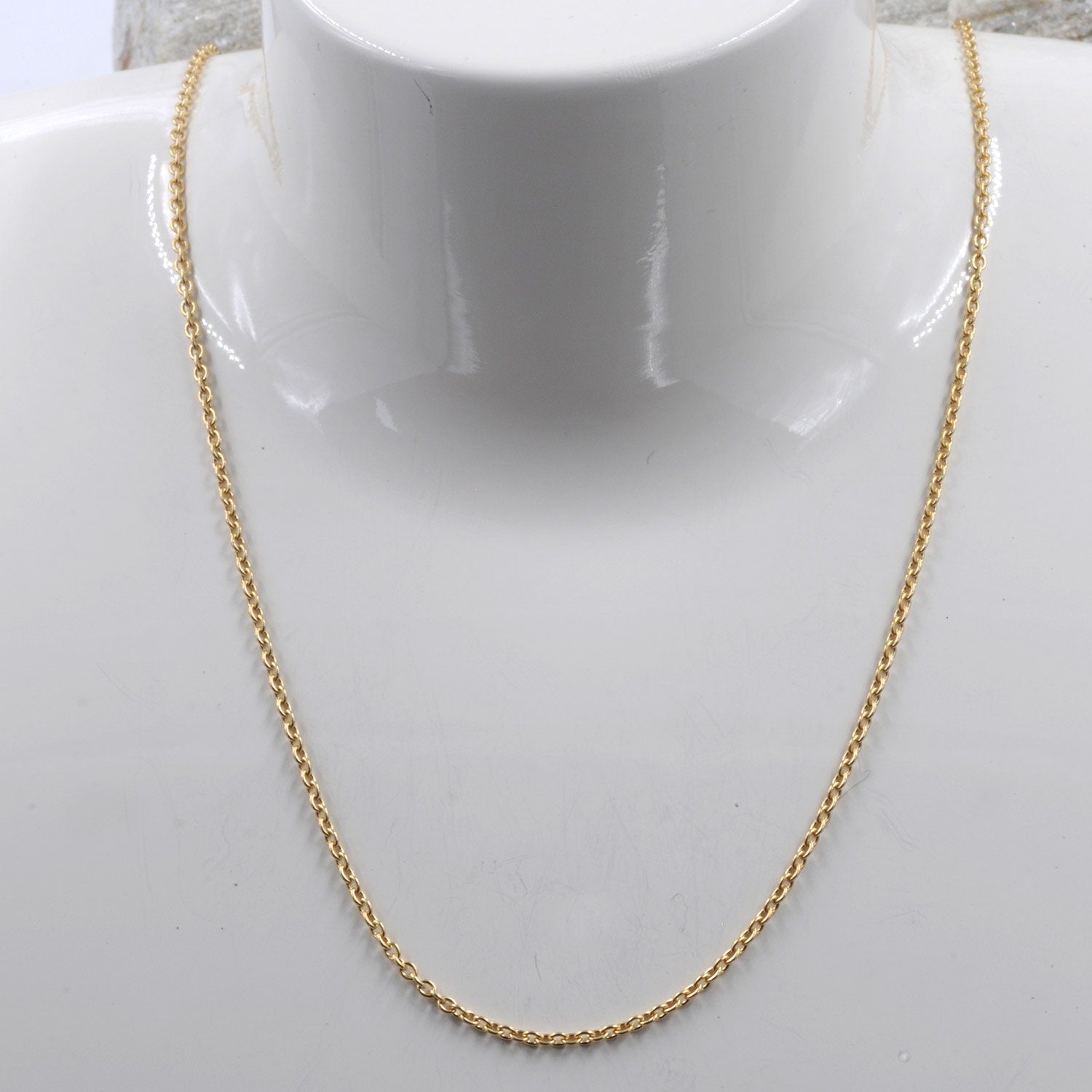 Herren Schmuck HOPLO Goldkette 1,5 mm 70 cm 750 - 18 Karat Gold Halskette Ankerkette rund massiv Gold hochwertige Goldkette 5,6 