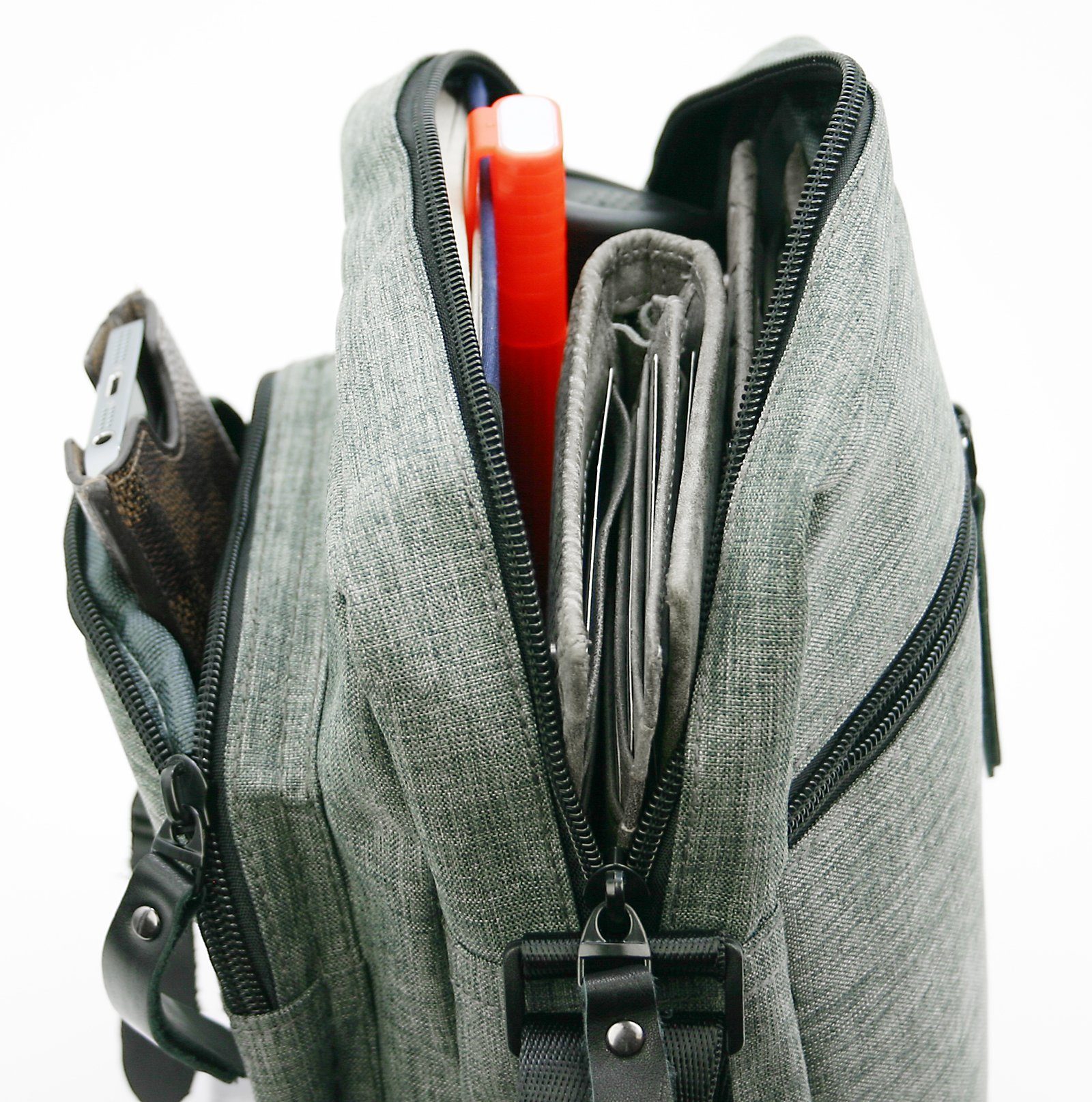 J JONES JENNIFER JONES Messenger Bag Kleine Herren Umhängetasche - Crossover Schultertasche, 19 x 23 x 10 cm – Bild 5 von 5