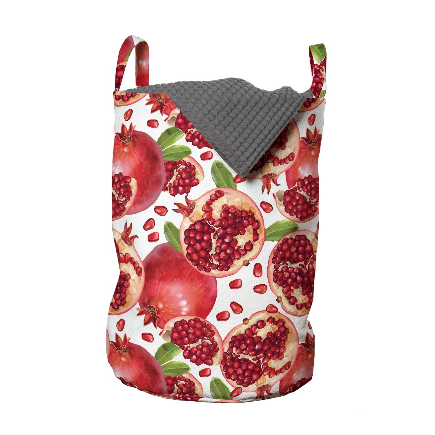 Abakuhaus Wäschesäckchen Wäschekorb mit Griffen Kordelzugverschluss für Waschsalons, Ernte Exotische Pomegranates Bild