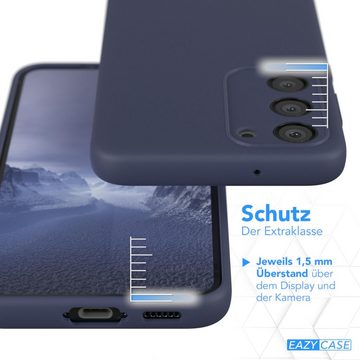 EAZY CASE Handyhülle Premium Silikon Case für Samsung Galaxy S23 6,1 Zoll, Handy Softcase Hülle Silikon mit Displayschutz Case Blau / Nachtblau