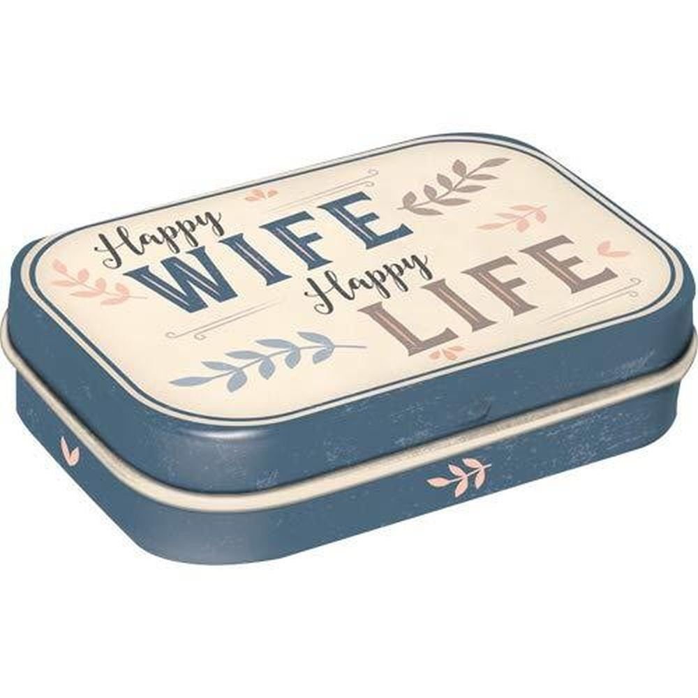 Nostalgic-Art Pillendose Pillendose - Word Up - Happy Wife Happy Life
