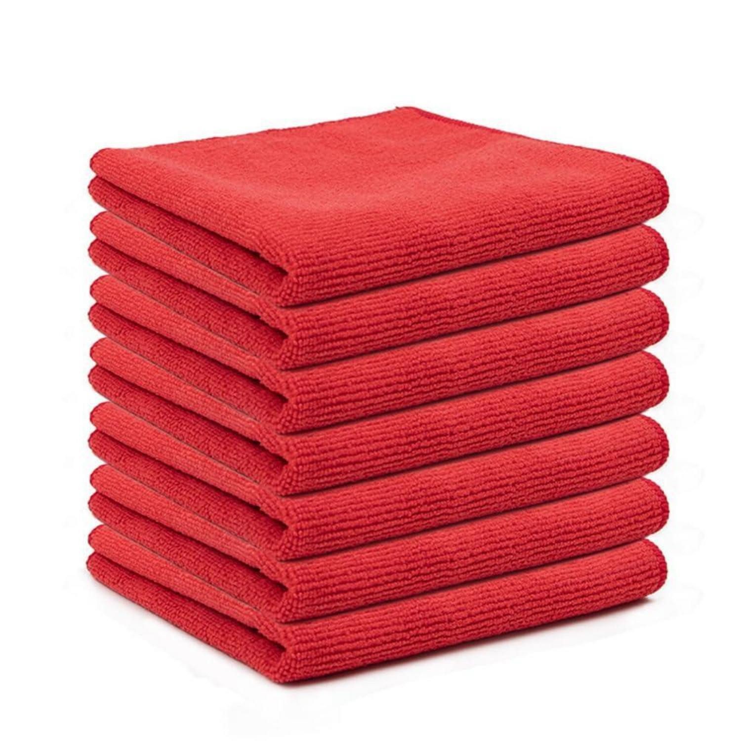 LuxusKollektion Mikrofaser Reinigungstücher Rot 25x25cm 10St Mikrofasertuch (Textil, 25x25 cm, 10-tlg)
