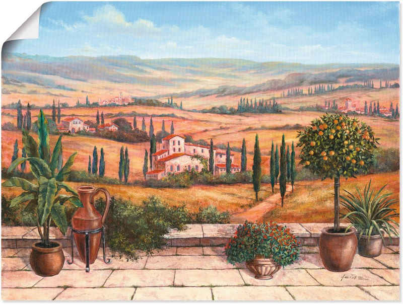 Artland Wandbild Terrasse, Europa (1 St), als Alubild, Outdoorbild, Leinwandbild, Poster in verschied. Größen