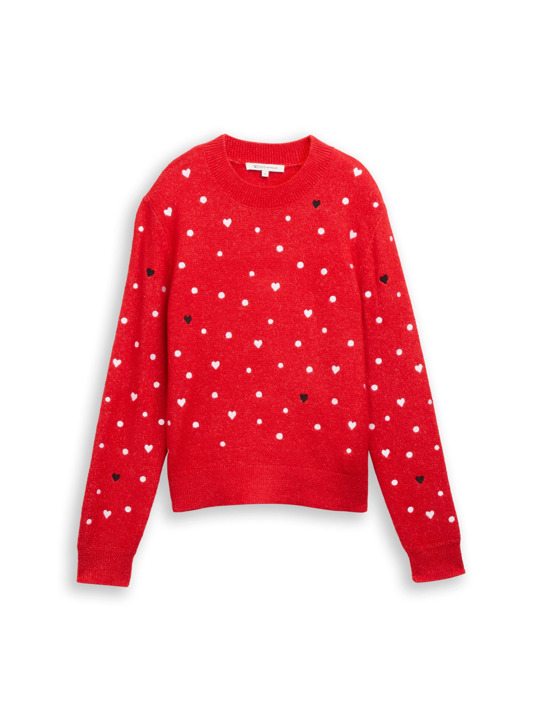 TOM TAILOR Denim Strickpullover mit Stickereien