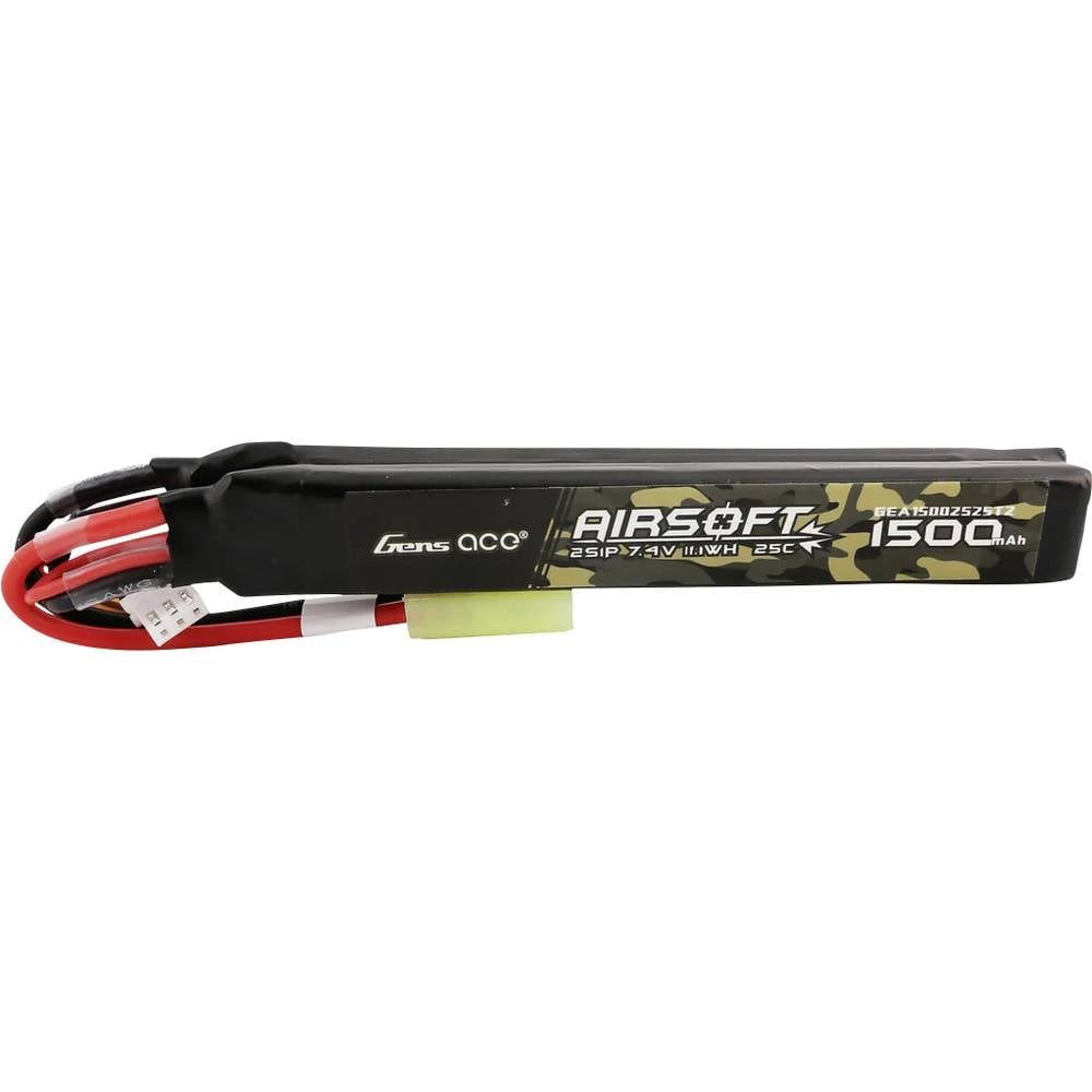 Gens ace 25C 1500mAh 2S1P 7.4V Nunchuck 2X Airsoft Gun Lipo Battery Akku