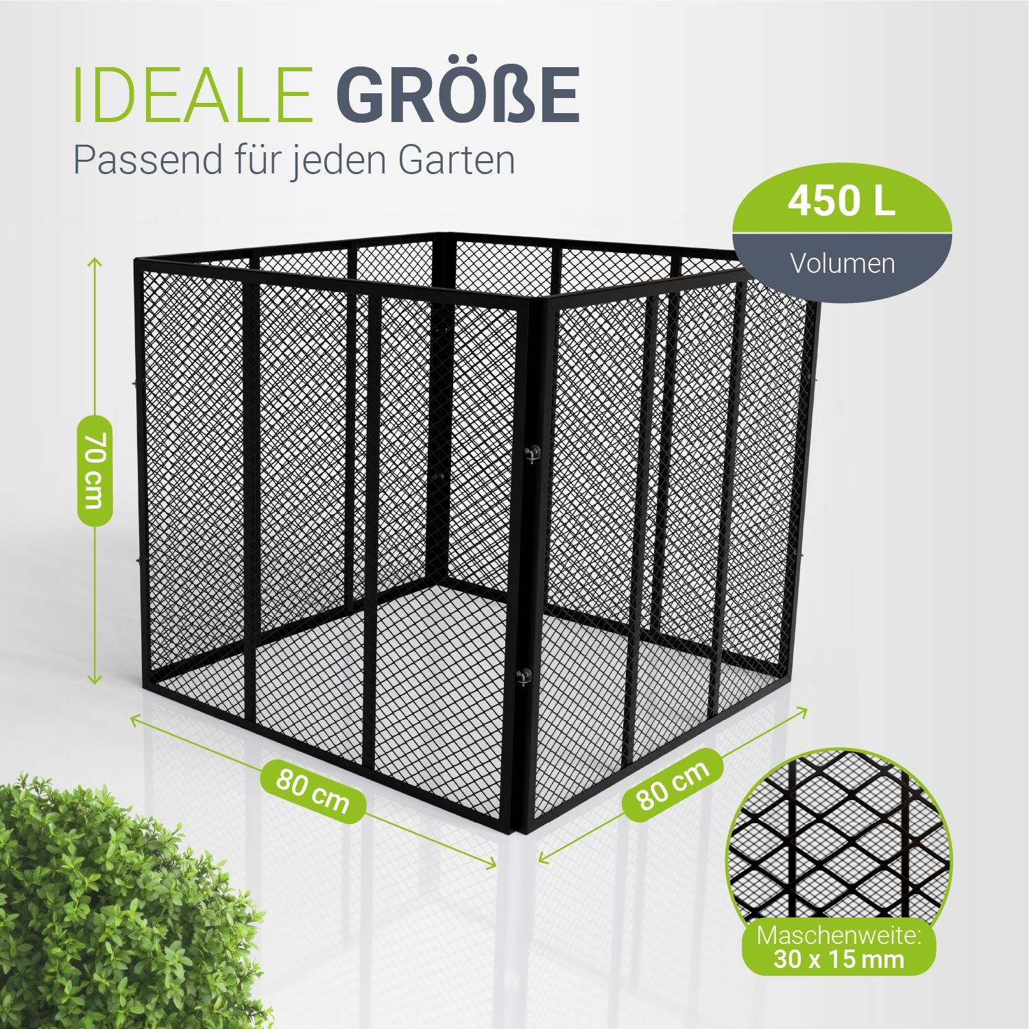 Juskys Komposter, 450 l, (1 St), Stecksystem, einfacher Aufbau, Verzinkt & Witterungsbeständig