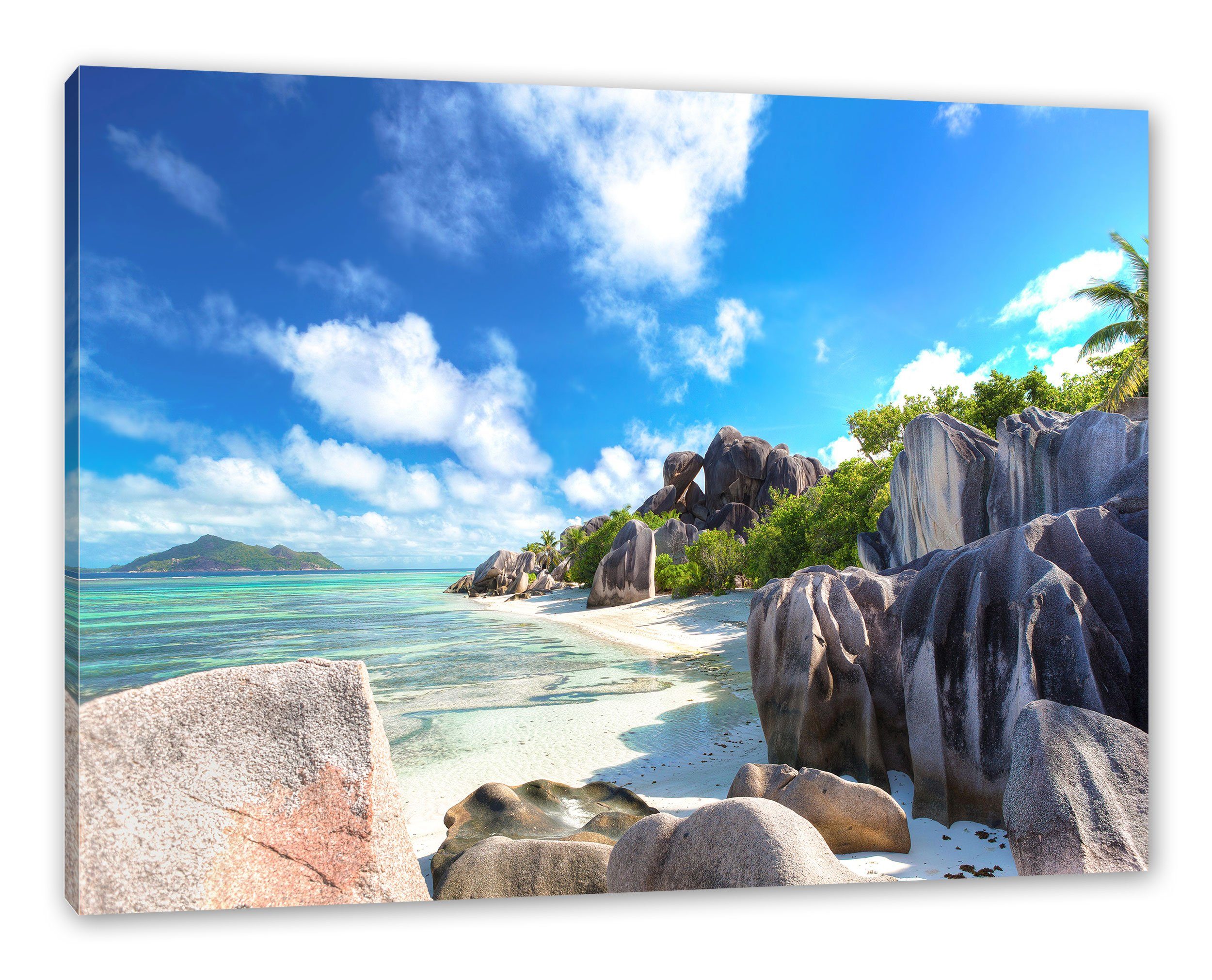Leinwandbild Kunst-Druck 100x70 Bilder Landschaften Seychellen Strand 
