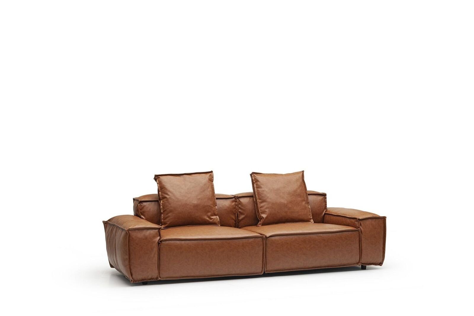 JVmoebel 3-Sitzer Dreisitzer Couch Sitzpolster Braune Gemütliche Sofas Wohnzimmer, 1 Teile, Made in Europa