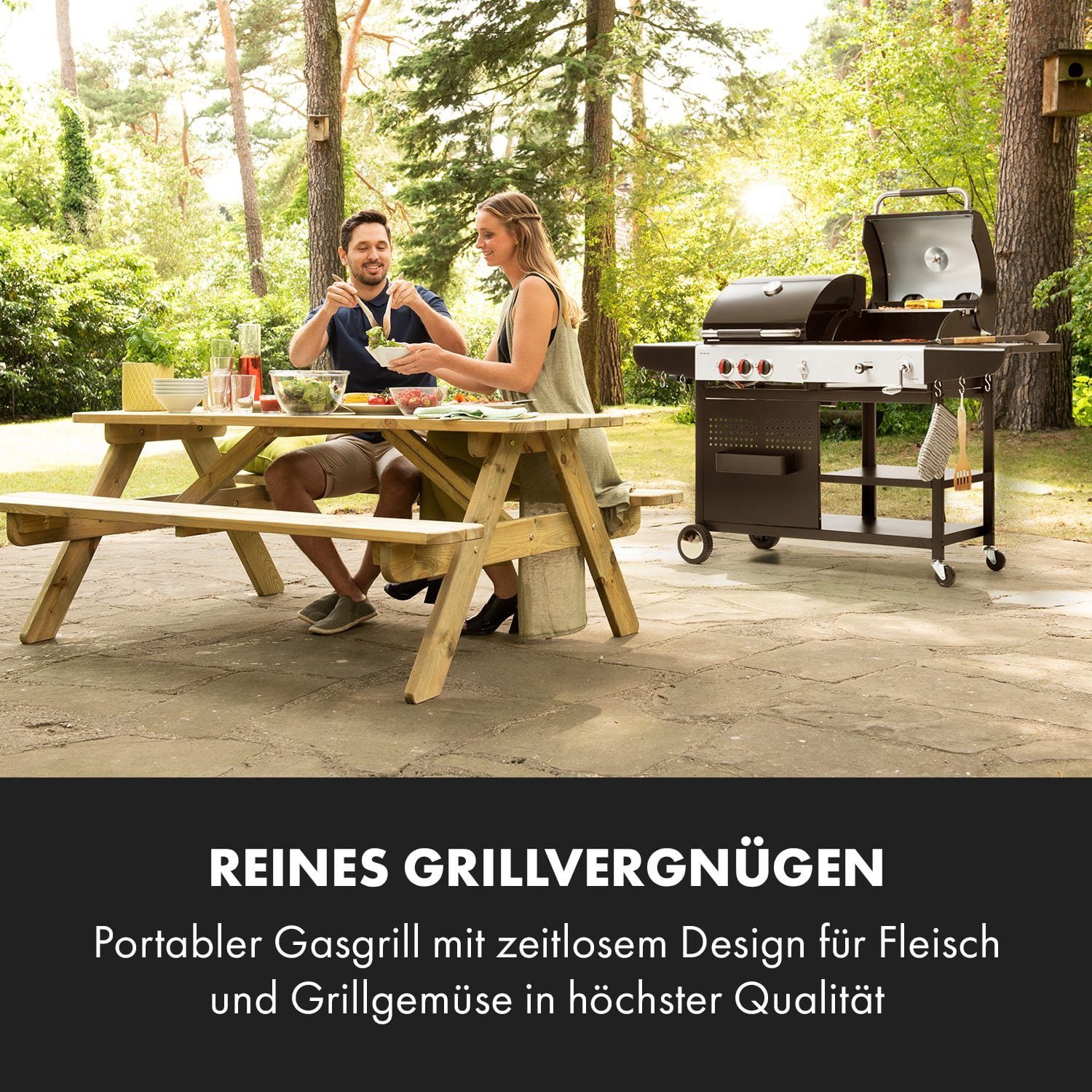 Klarstein Gasgrill Hot & Hot, Set, Außenküche Grill Outdoor, Grill Gas Garten BBQ