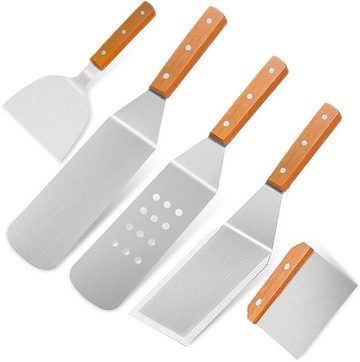 KingLux Grillbesteck-Set 5 Stück Grillspachtel Set Profi BBQ Zubehör Grillwender, (5 tlg)