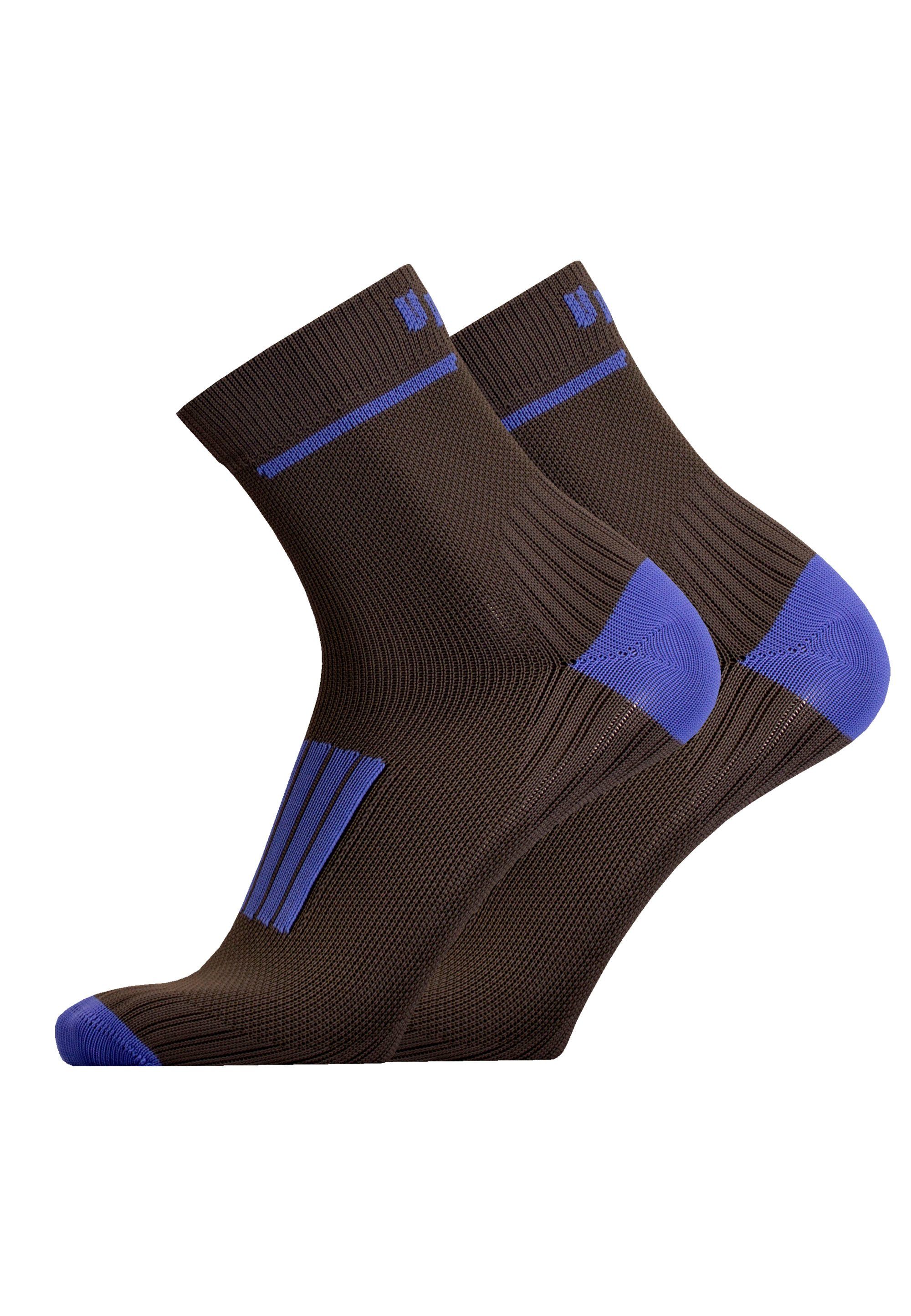 UphillSport Socken FRONT 2er Pack (2-Paar) mit gepolstertem Rist grau-blau