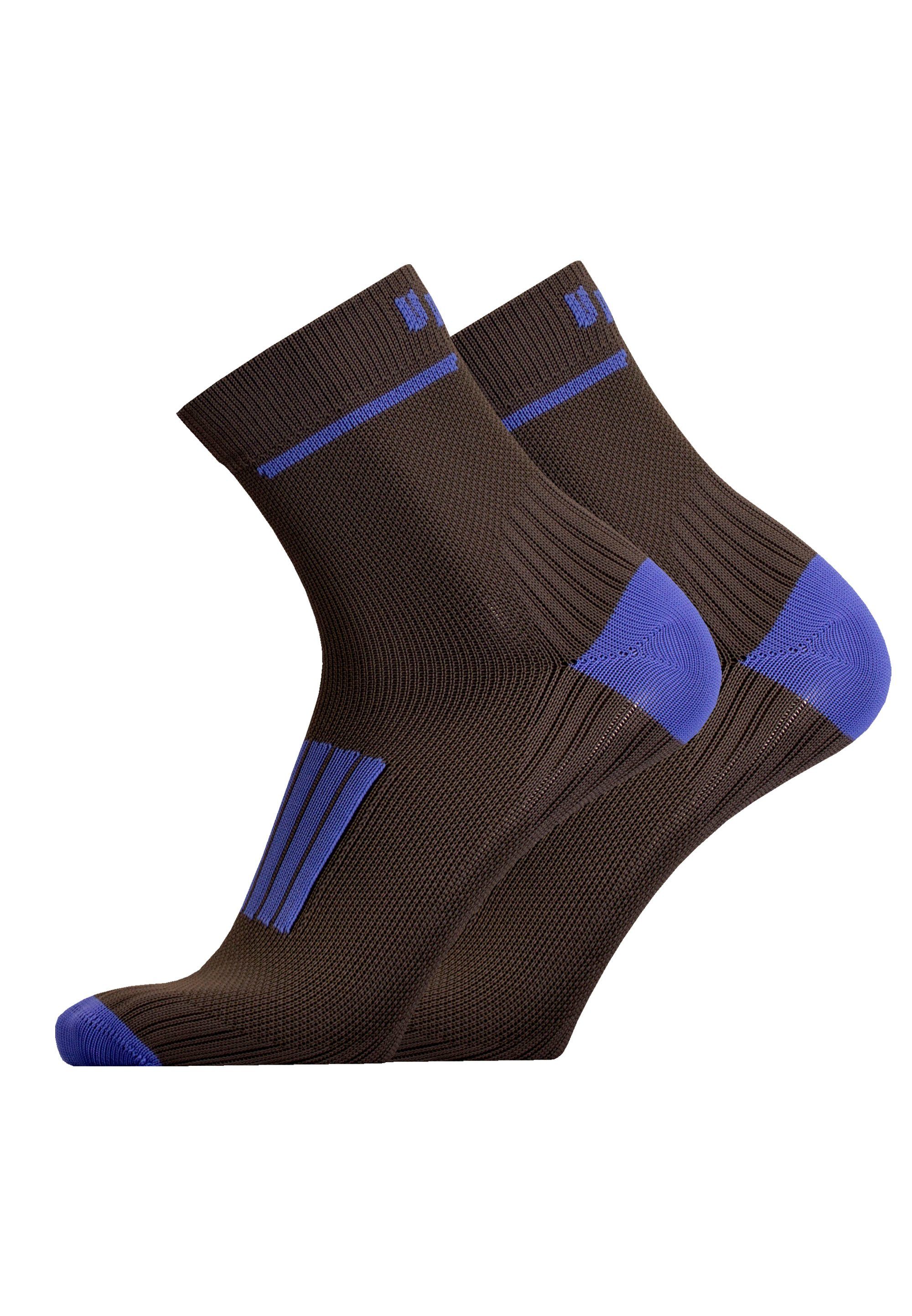 Pack (2-Paar) Rist mit gepolstertem UphillSport 2er grau-blau Socken FRONT