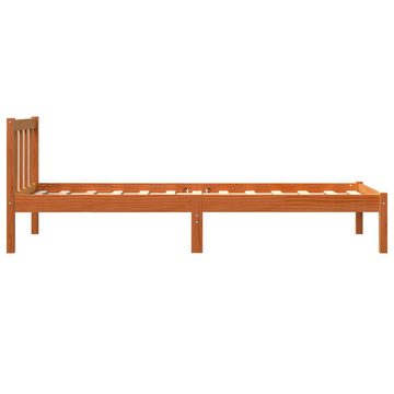 vidaXL Bettgestell Massivholzbett Wachsbraun 90x190 cm Kiefer Bett Bettgestell