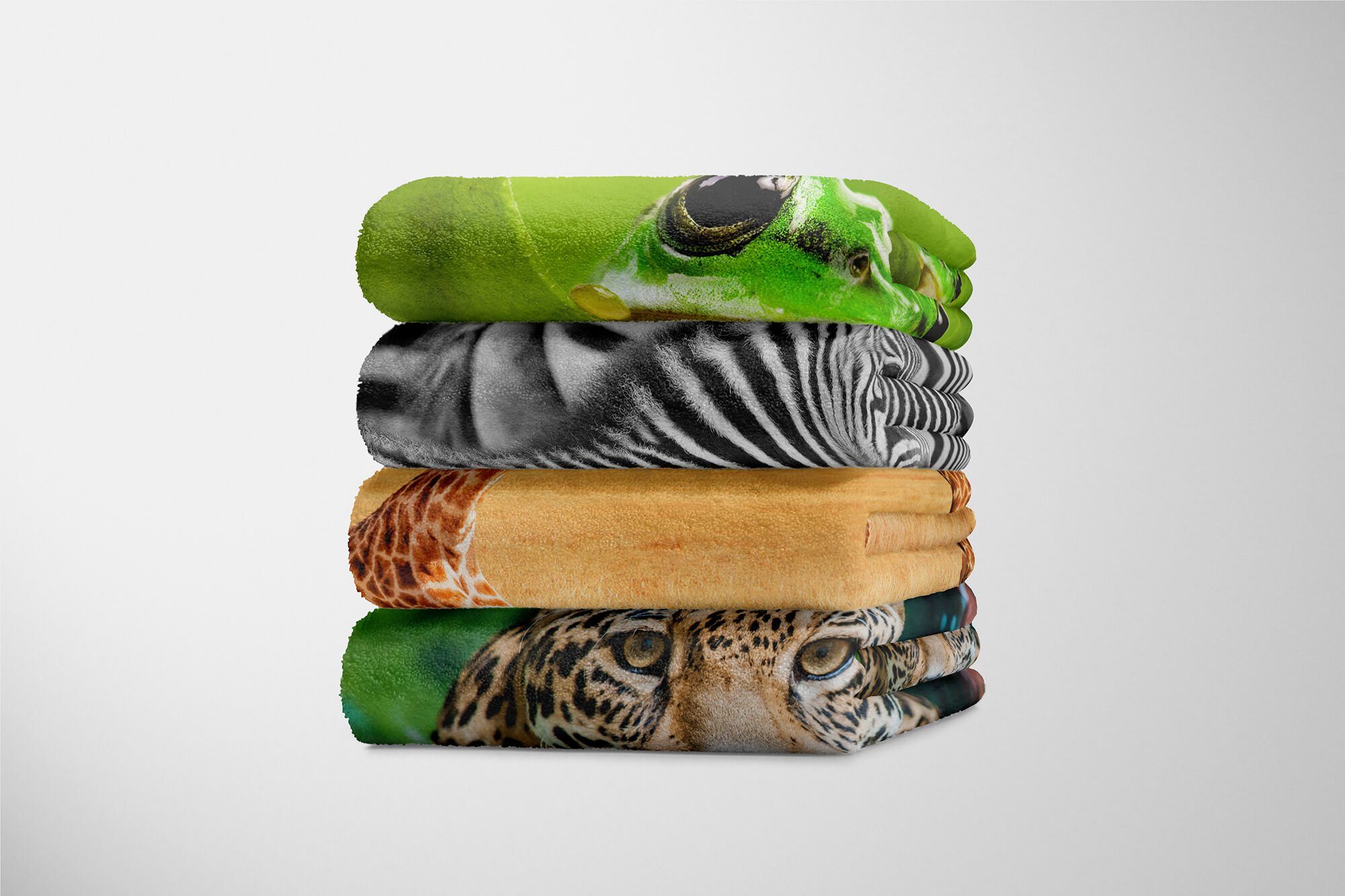 Saunatuch (1-St), Tiermotiv Handtücher Baumwolle-Polyester-Mix Savanne, Handtuch Art mit Sinus Giraffen Strandhandtuch Kuscheldecke Handtuch