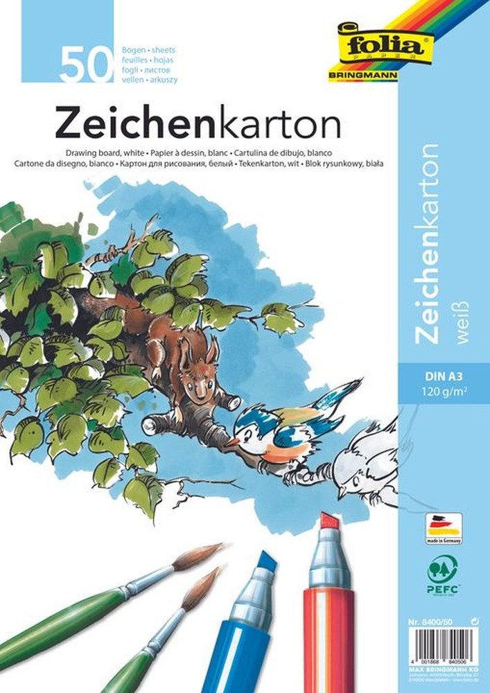 Folia Bastelkartonpapier folia Tonpapier Zeichenkarton
