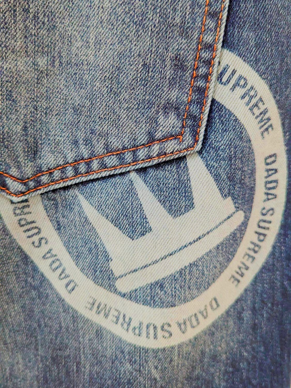 DADA Supreme Jeansshorts Denim Bermuda Loose Fit mit Print Double Crown Coin