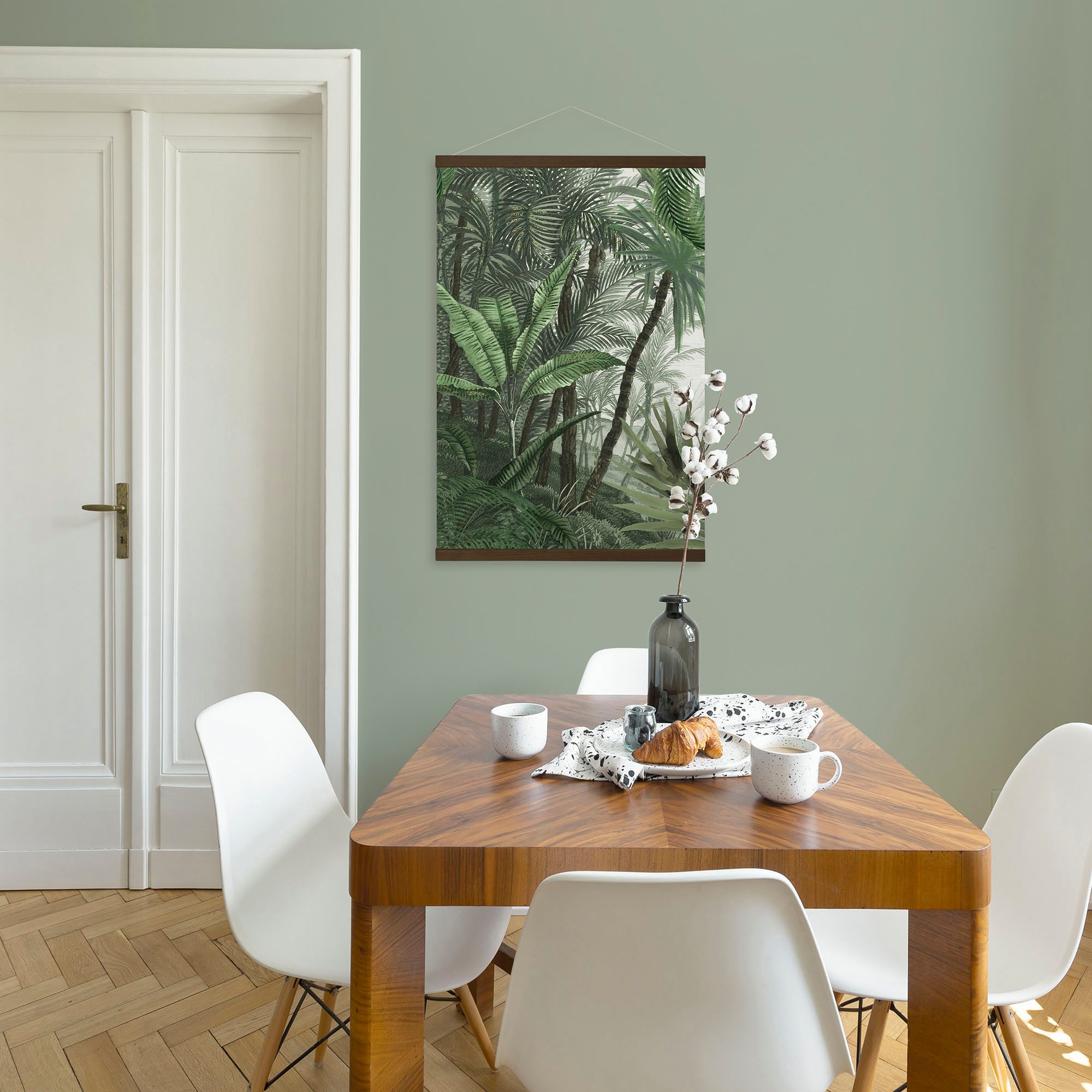 Art for the home Leinwandbild Jungle Landschaft Grun, (1 St), Luxus Kakemono Leinen Wandposter 100x70cm – Bild 5 von 5