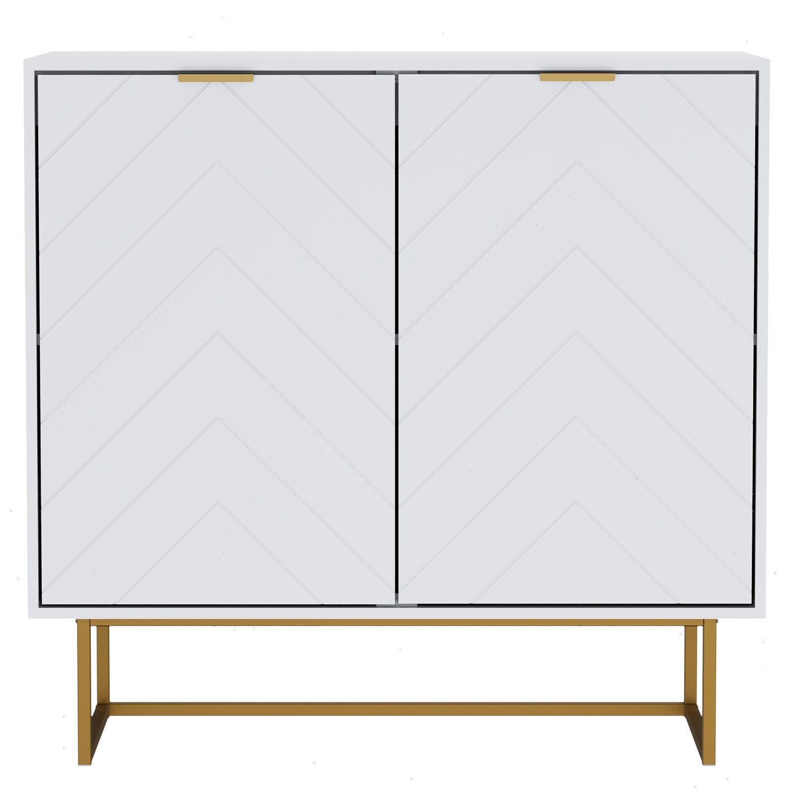 UEV Sideboard Kommode mit 2 Türen, Sideboard mit Füße (Buffet, TV Board, Schrank für Wohnzimmer Esszimmer Flur Schlafzimmer), verstellbare Ablagen, Küchenschrank, Anrichte, Mehrzweckschrank