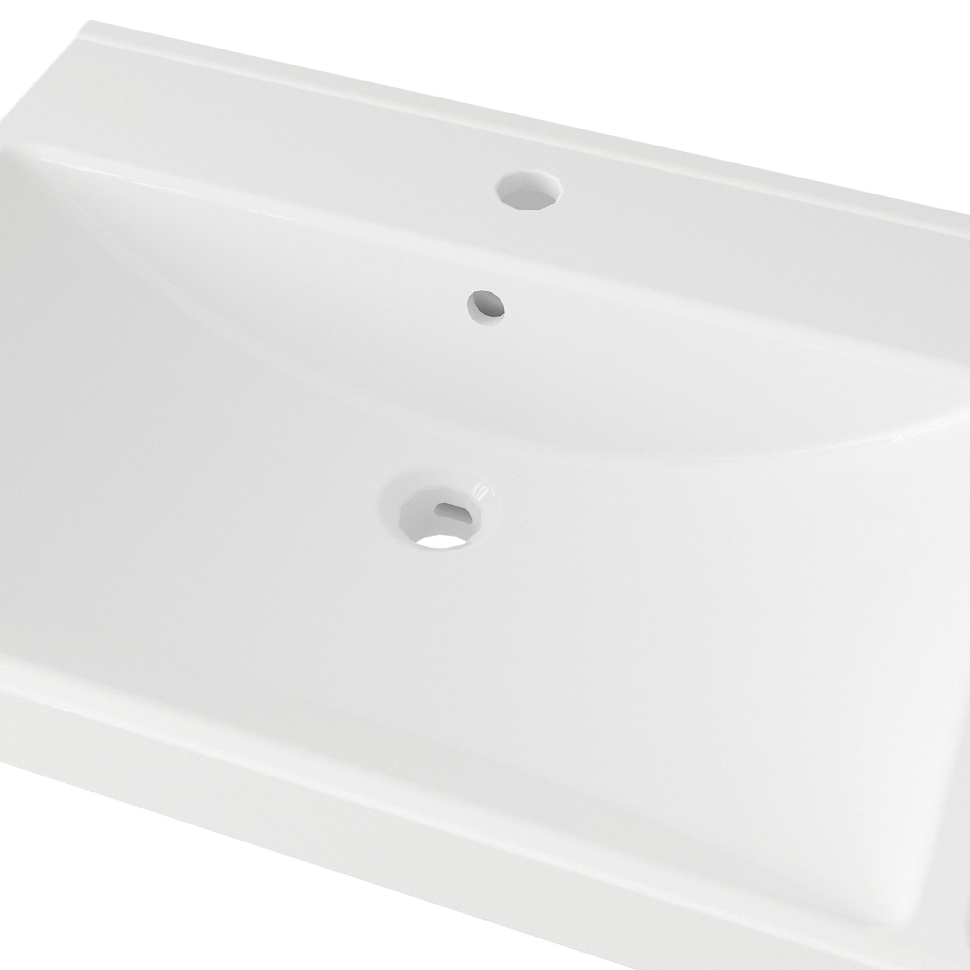 welltime Einbauwaschbecken Trento Deluxe, Mit Nano Glasur in 51,61,81,101 und 121cm erhältlich. – Bild 3 von 5