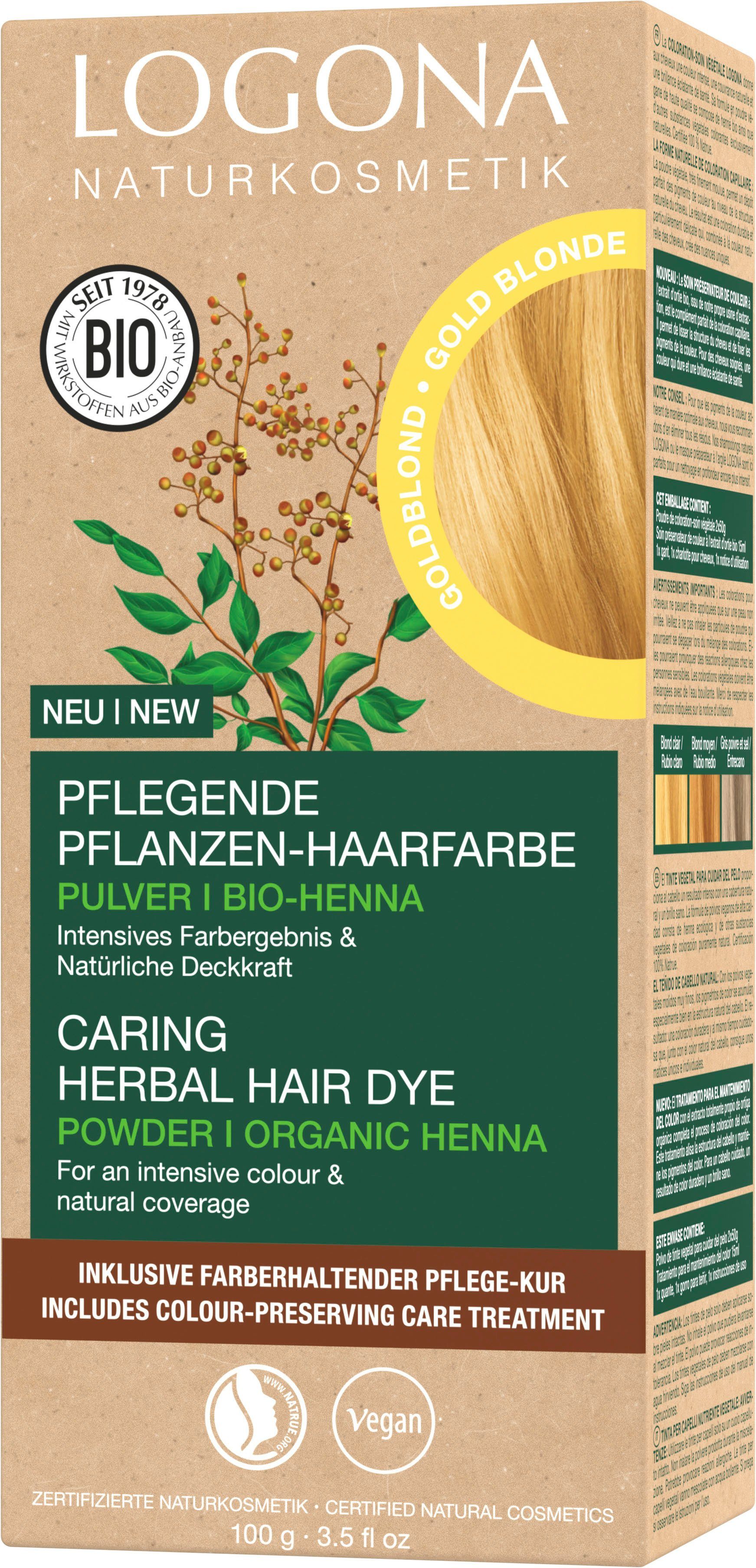 LOGONA Haarfarbe Pulver Goldblond 01 Pflanzen-Haarfarbe