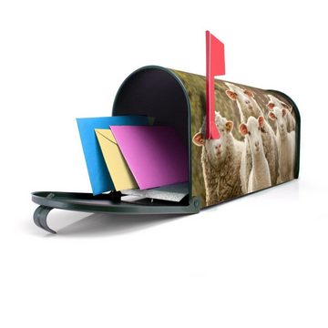 banjado Amerikanischer Briefkasten Mailbox Schaffamilie (Amerikanischer Briefkasten, original aus Mississippi USA), 22 x 17 x 51 cm