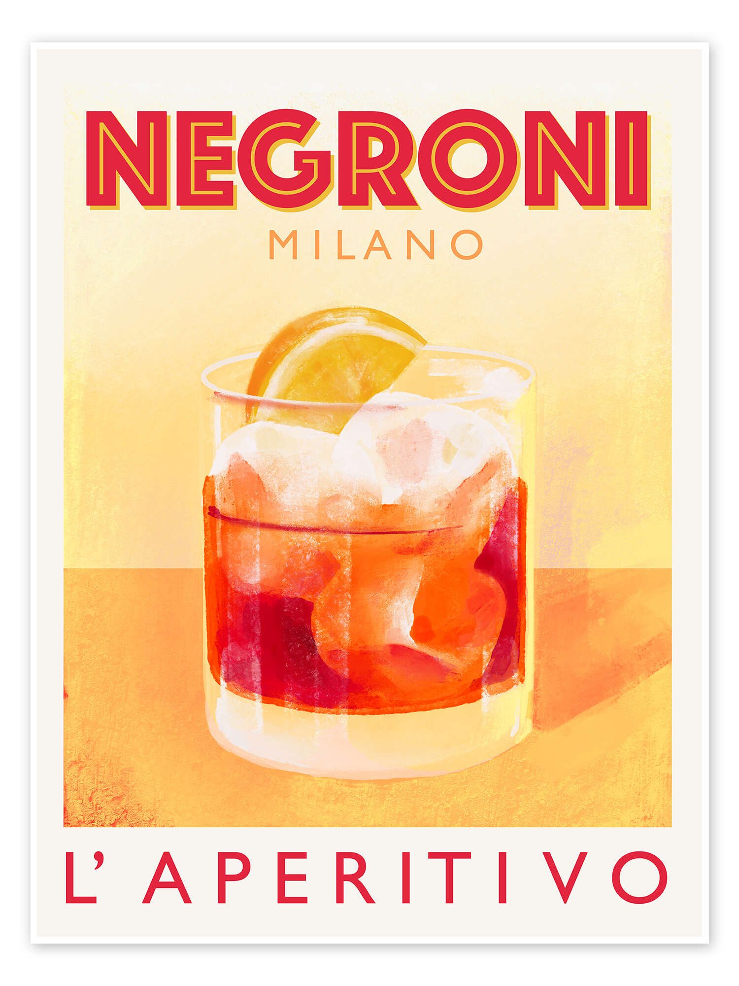 Posterlounge Wandbild Negroni Milano, l'Aperitivo Italiano, Marco Marella, erhältlich als Poster, Leinwandbild, Wandsticker oder Acrylglasbild