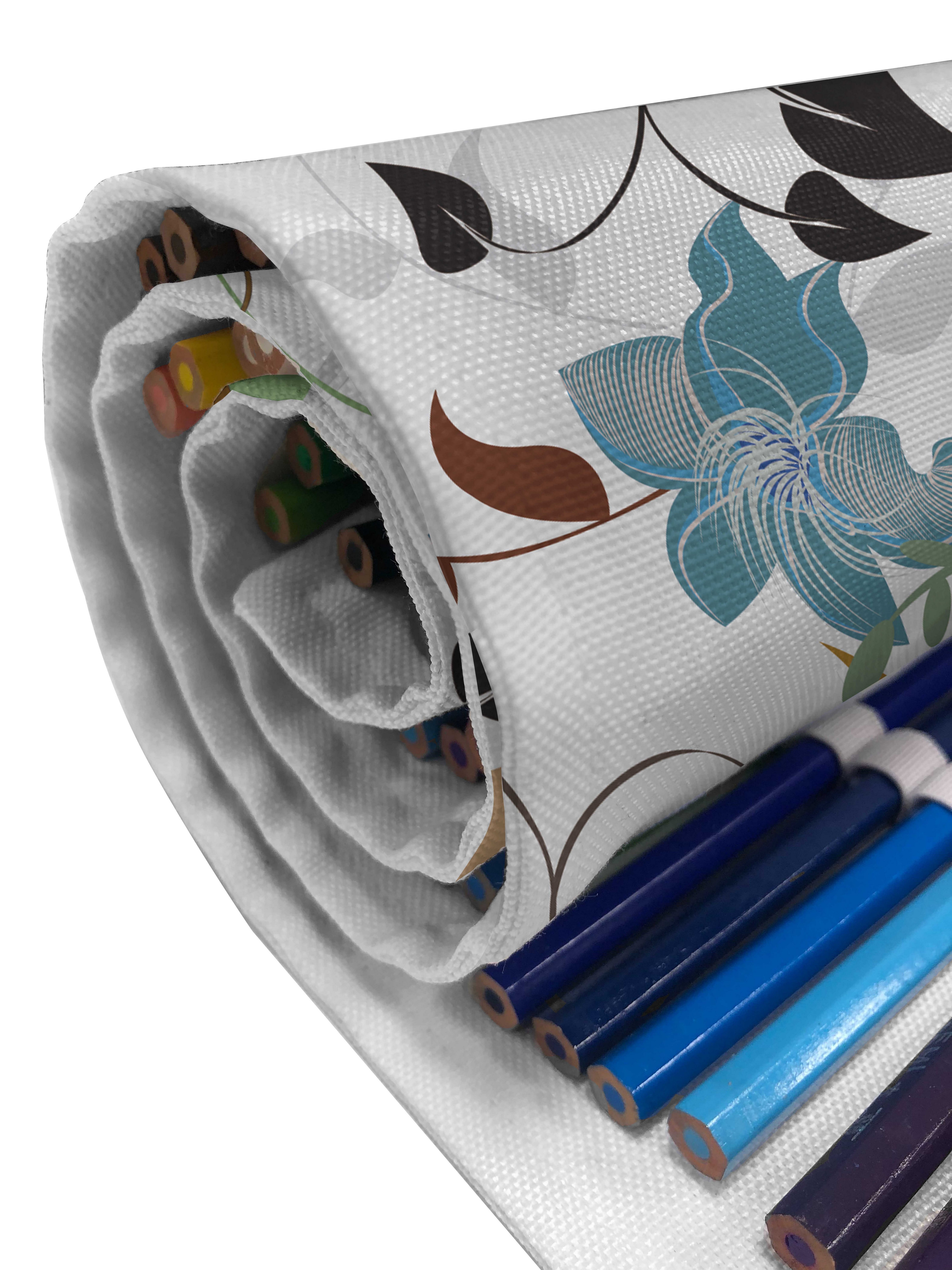 Organizer, Mehrfarbig Stiftablage tragbar Blumen-Blatt Abakuhaus Federmäppchen Segeltuch langlebig und Natur Bunte