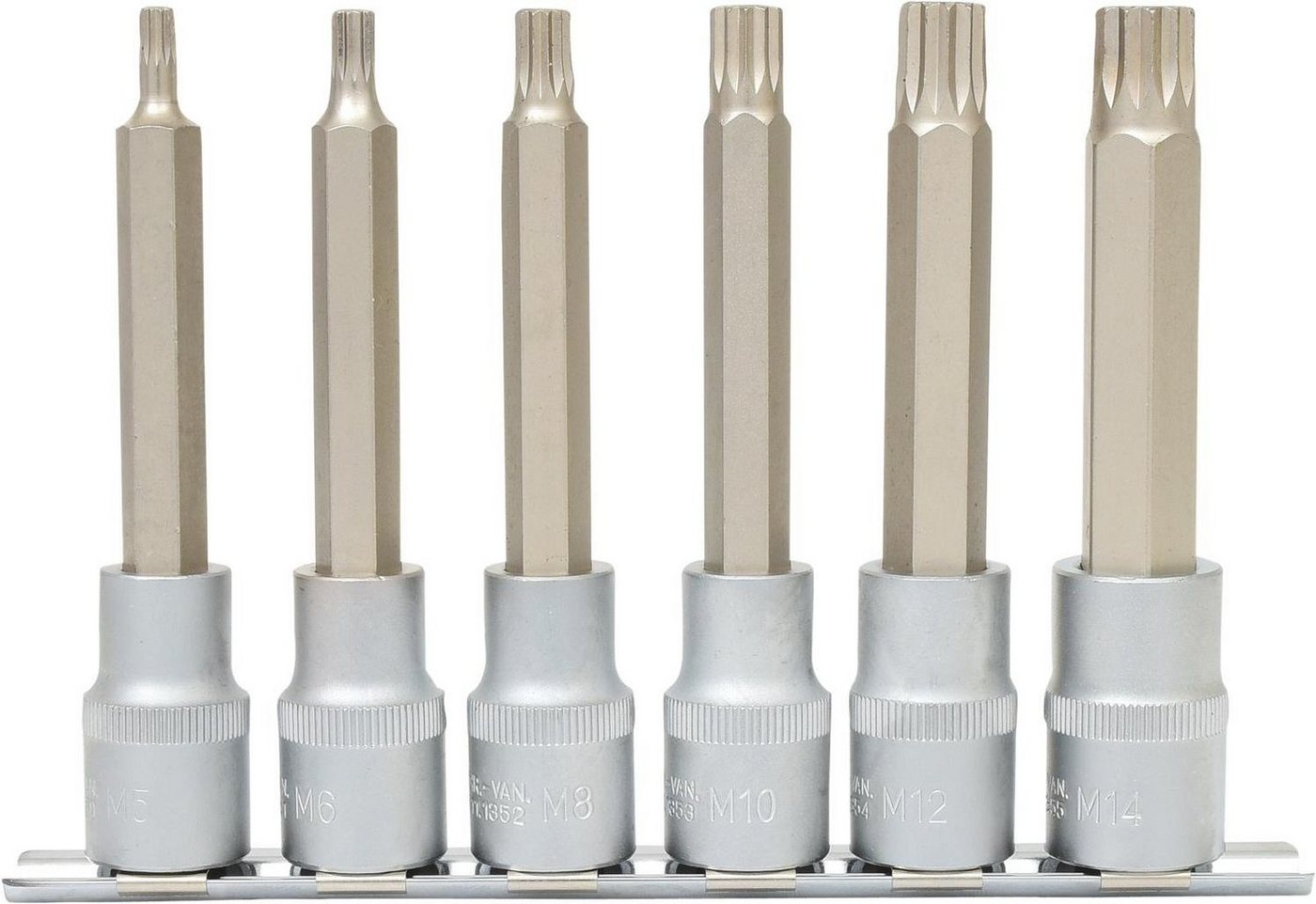 Thumbnail - KS Tools Bohrer- und Bitset 1/2" Bit-Stecknuss-Satz XZN, lang, 6-tlg, M5-M14