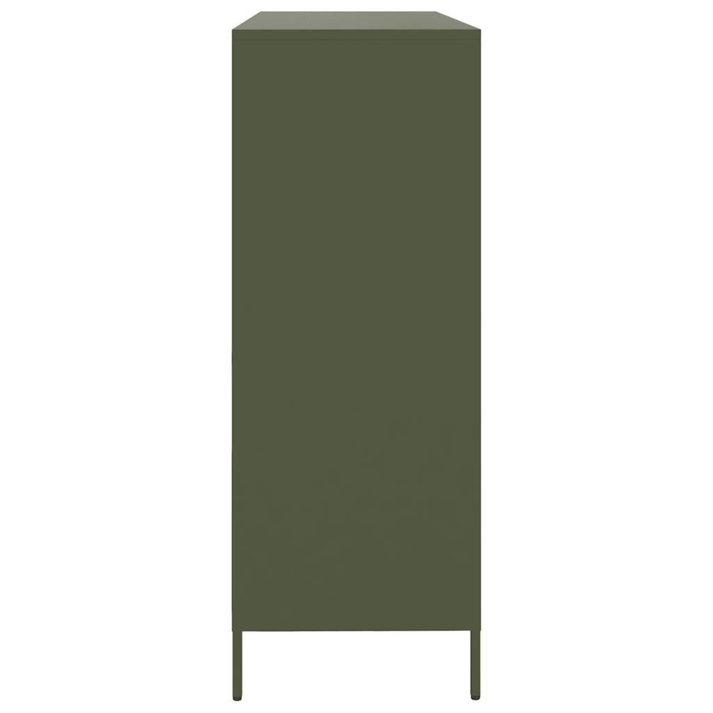 vidaXL Sideboard Sideboard Olivgrün 135x39x103,5 cm Kaltgewalzter Stahl (1 St)