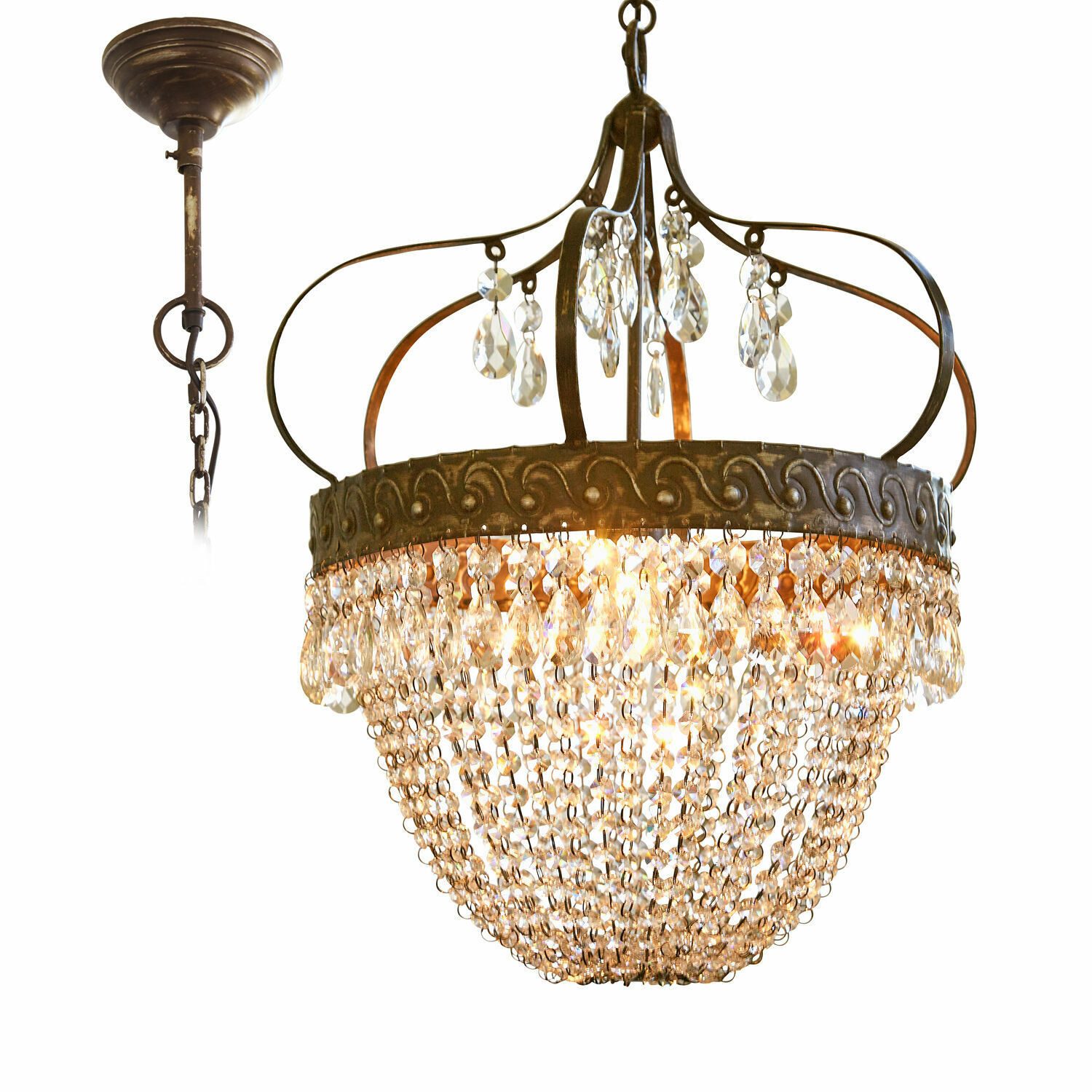 Kronleuchter Kronleuchter Margelieu antikmessing/klar