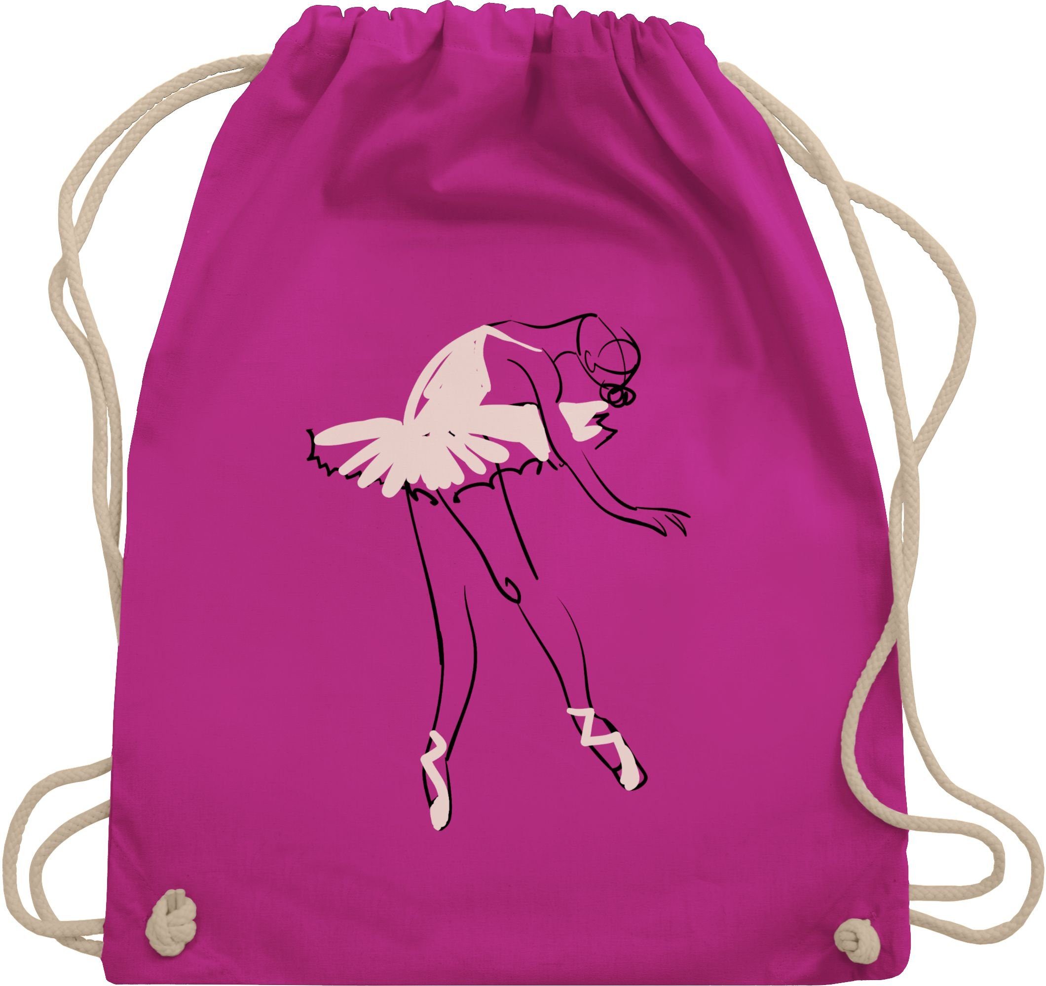 Shirtracer Turnbeutel Balletttänzerin Ballerina, Tanzen Geschenk 01 Fuchsia