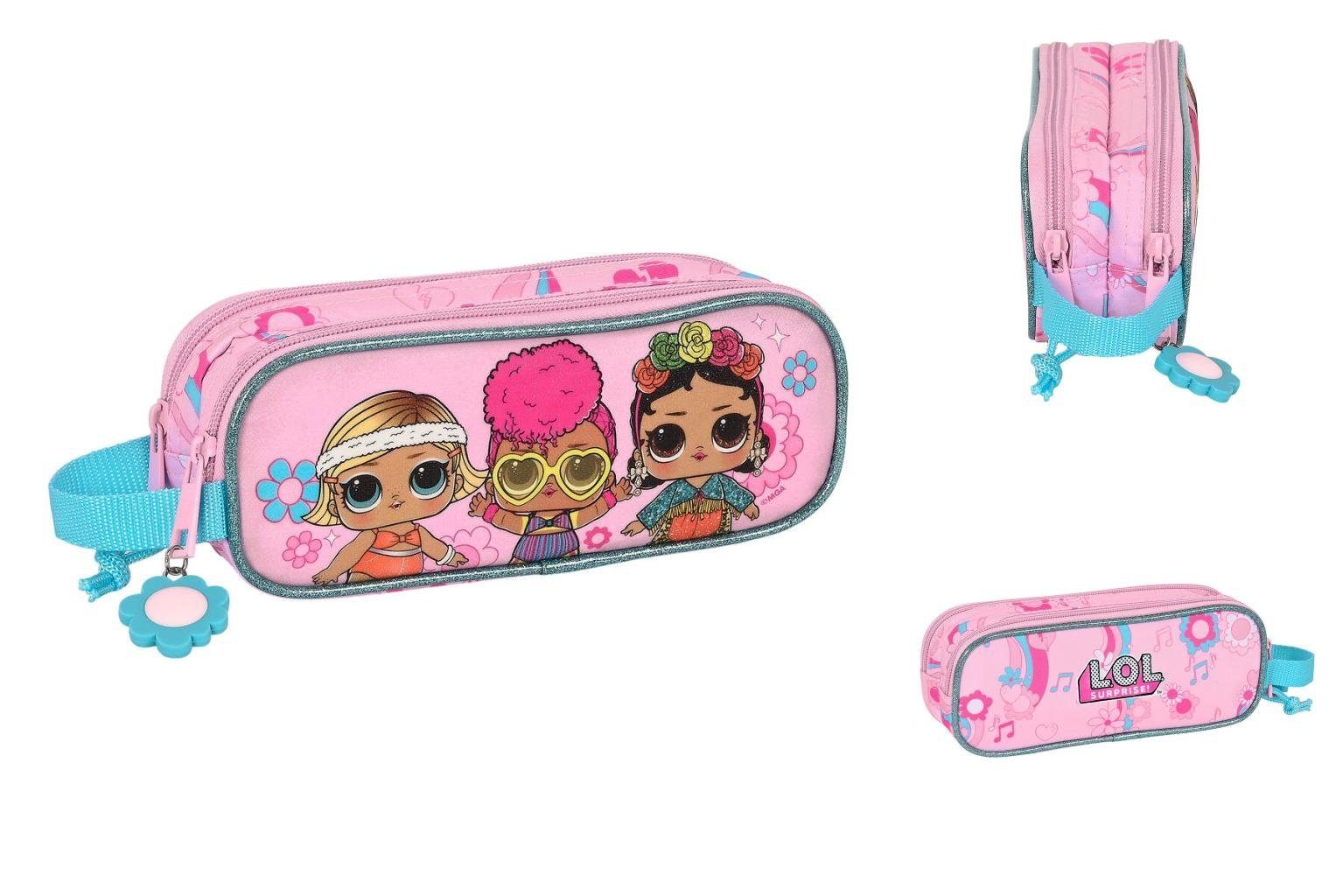 L.O.L. SURPRISE! Federtasche Zweifaches Mehrzweck-Etui LOL Surprise Glow girl Rosa 21 x 8 x 6 cm