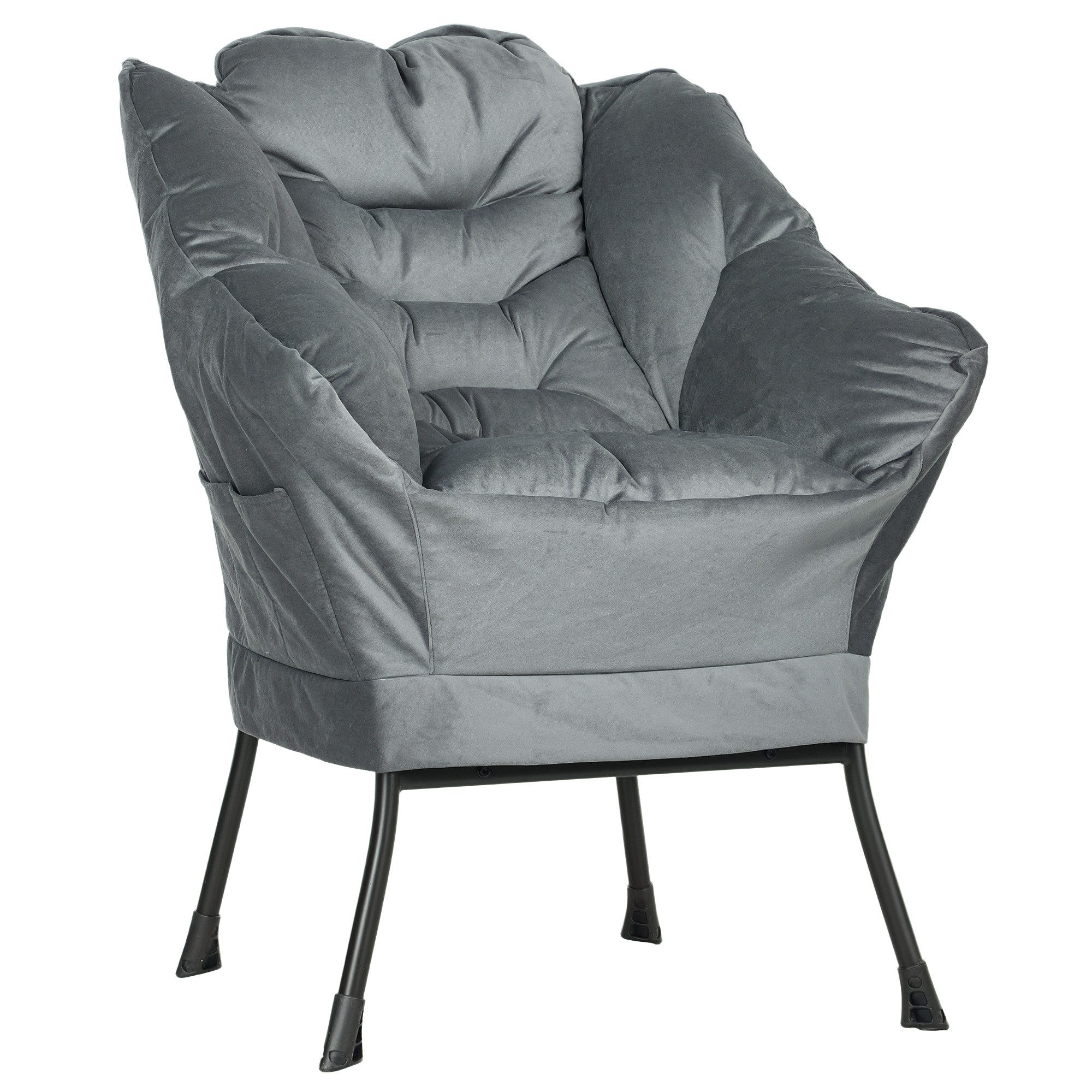 HOMCOM Relaxsessel Sessel Wohnzimmer Loungesessel mit Seitentasche, Stahlbe günstig online kaufen