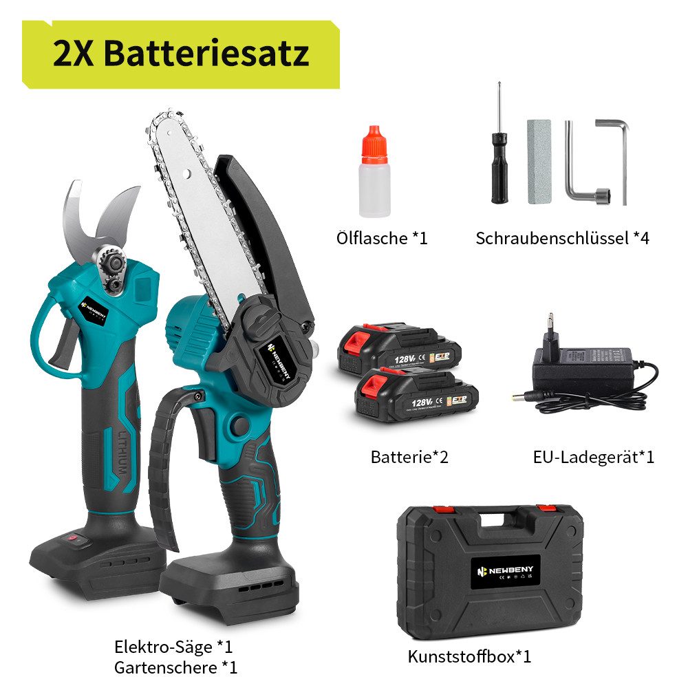 ONEVAN Akku-Kettensäge & Elektrische Gartenschere Akku günstig online kaufen