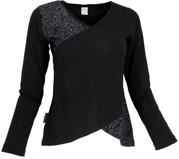 Guru-Shop Longsleeve Langarmshirt Boho-chic - schwarz alternative Bekleidung