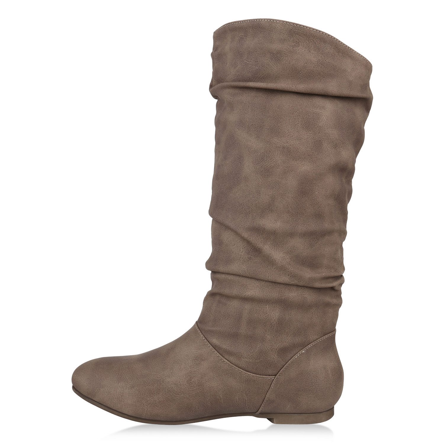 VAN HILL 820241 Schlupfstiefel Damen Schlupfstiefel Warm Gefütterte Stiefel Leder-Optik