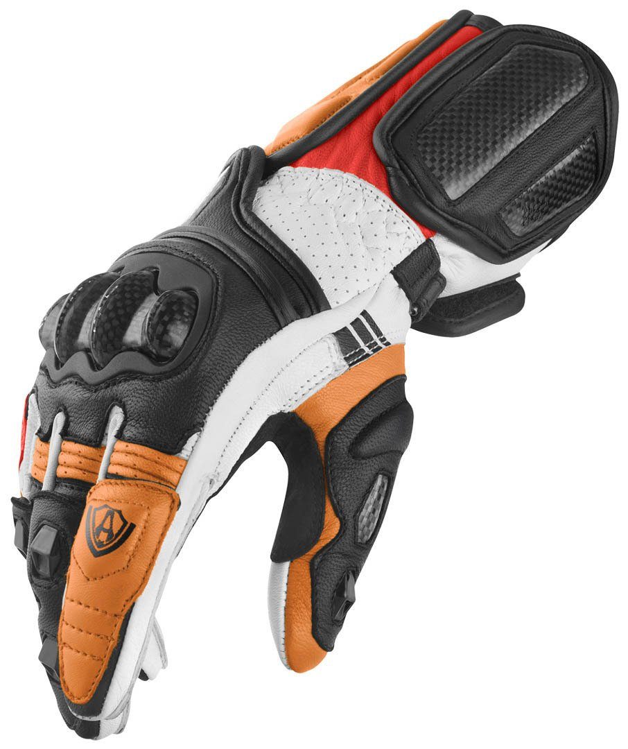 RG-X Motorradhandschuhe Black/White/Orange Arlen Ness Motorradhandschuhe