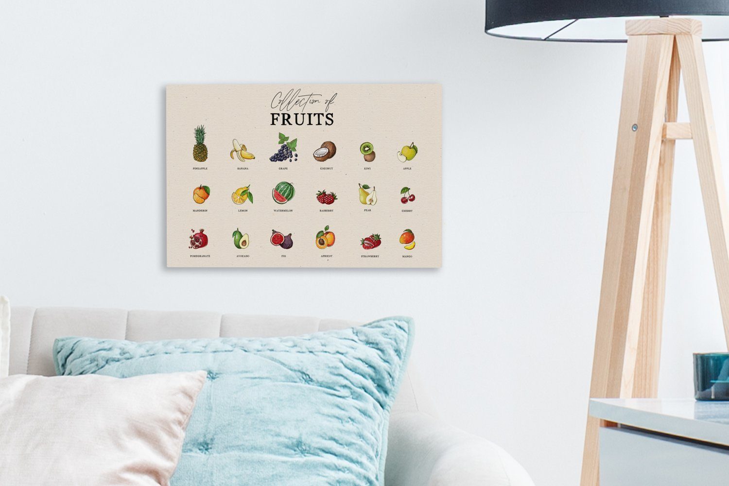 St), Obst - Leinwandbilder, 30x20 Aufhängefertig, - Wandbild (1 Wanddeko, Lebensmittel, Leinwandbild OneMillionCanvasses® Küche cm