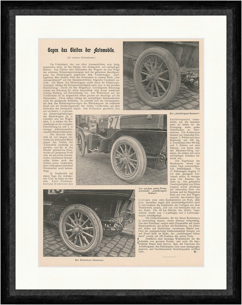 Kunstdruck Gegen das Gleiten der Automobile Chameroy Reifen Räder F_Vintage 00610, (1 St)